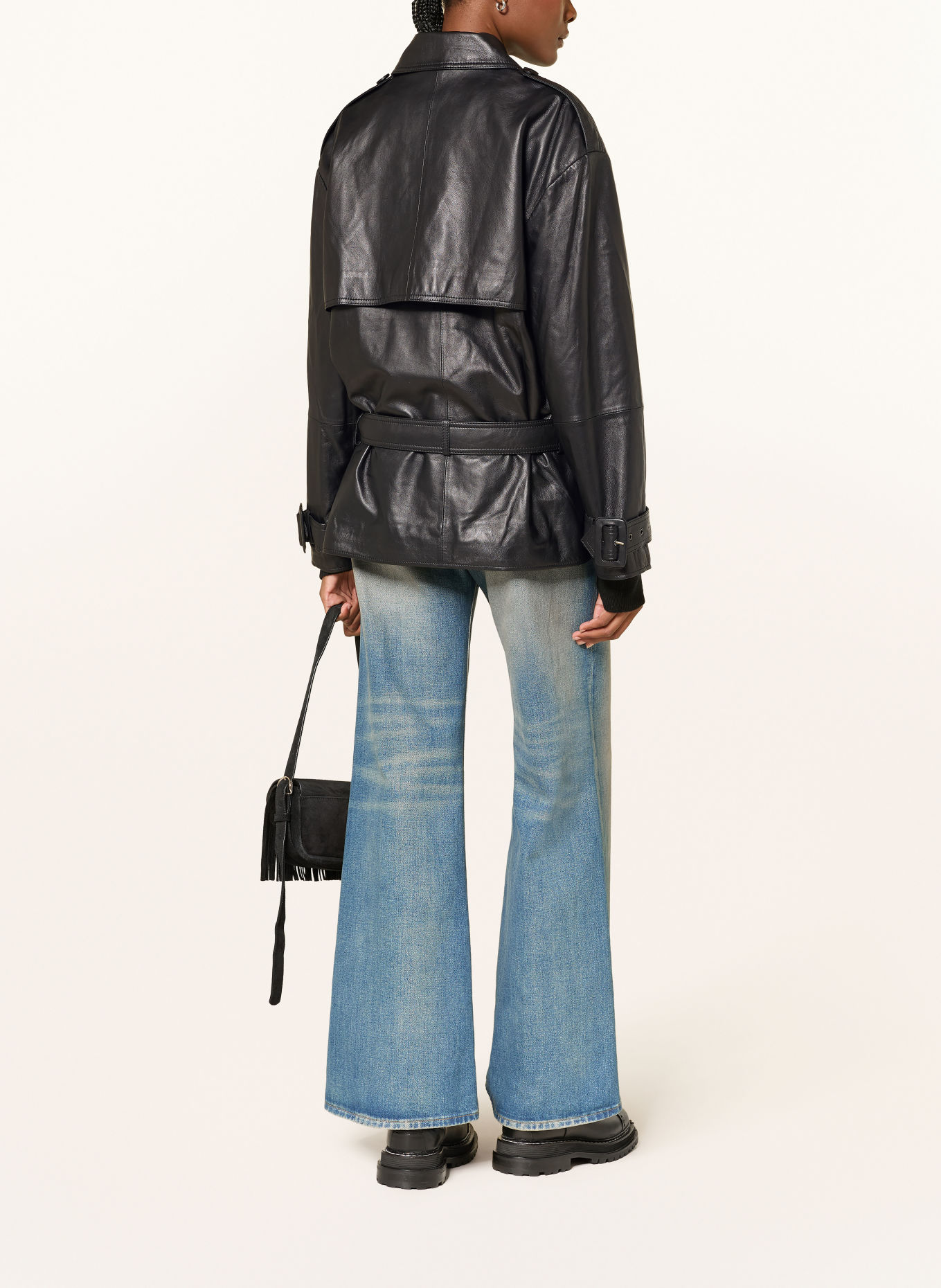 MRS & HUGS Leather jacket: BLACK