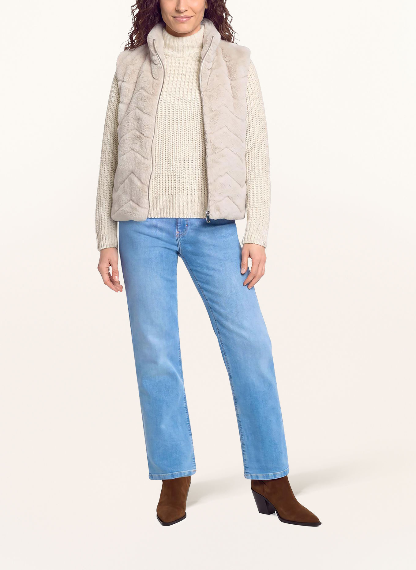 CARTOON Faux Fur Vest: CREAM
