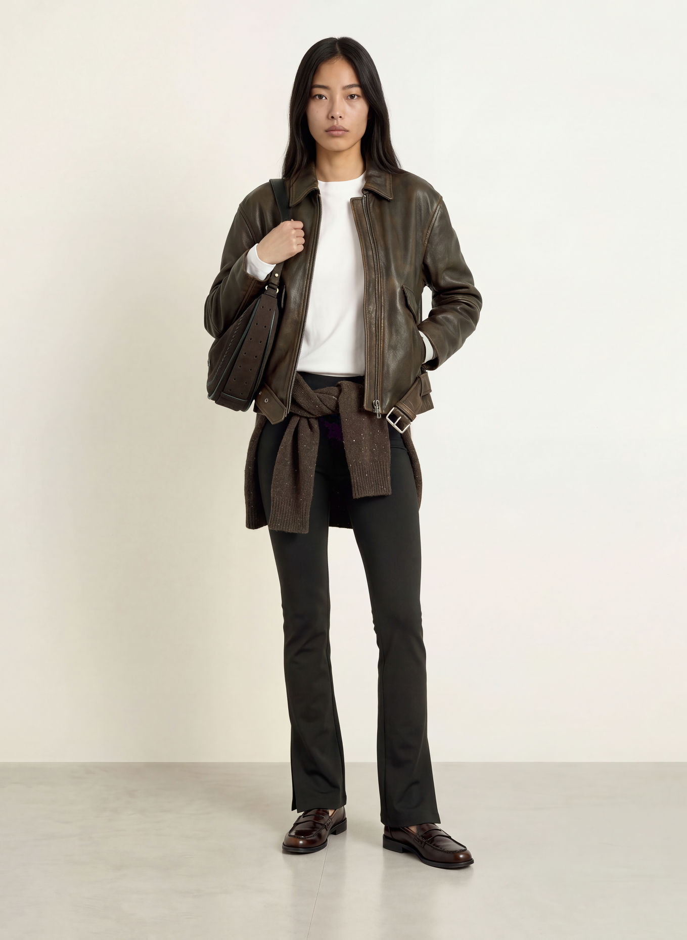 Marc O'Polo Bootcut-Hose aus Jersey: SCHWARZ