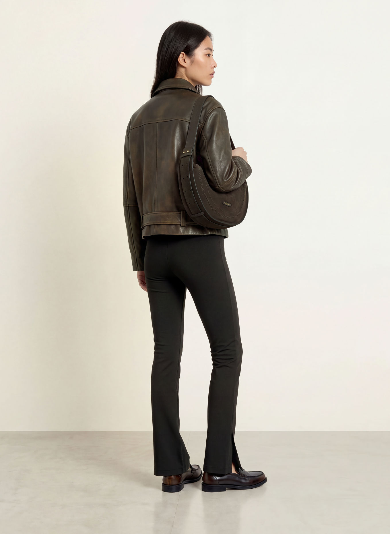 Marc O'Polo Bootcut-Hose aus Jersey: SCHWARZ