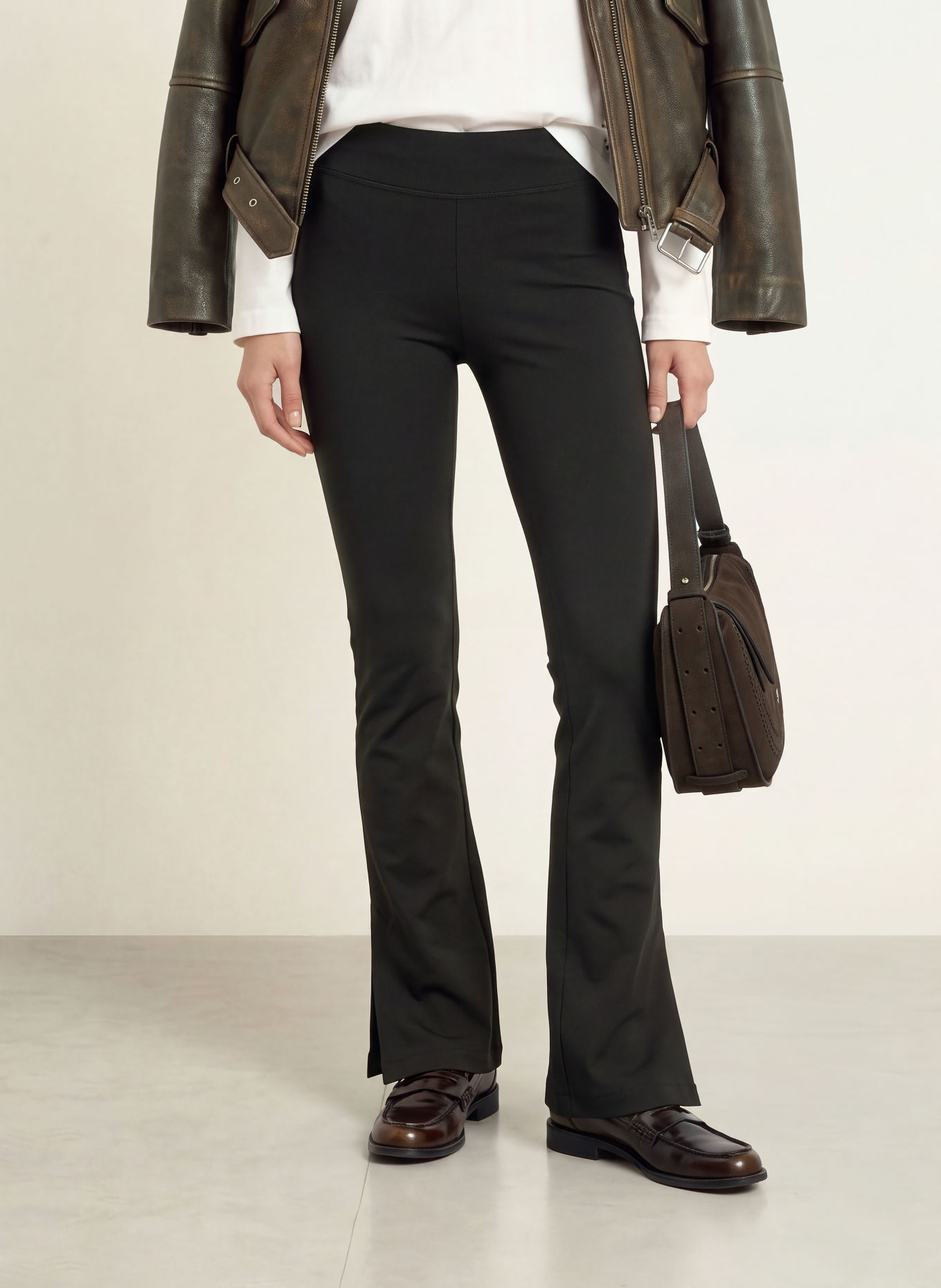Marc O'Polo Bootcut-Hose aus Jersey: SCHWARZ