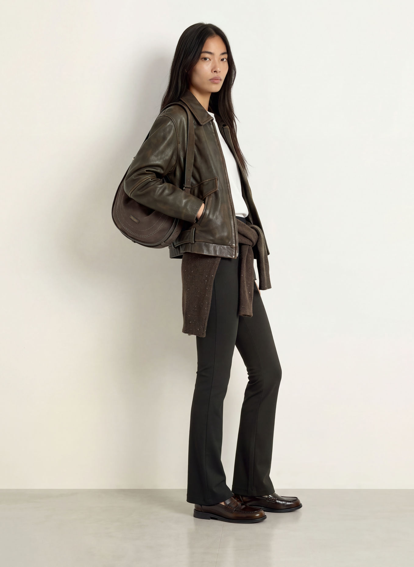 Marc O'Polo Bootcut-Hose aus Jersey: SCHWARZ