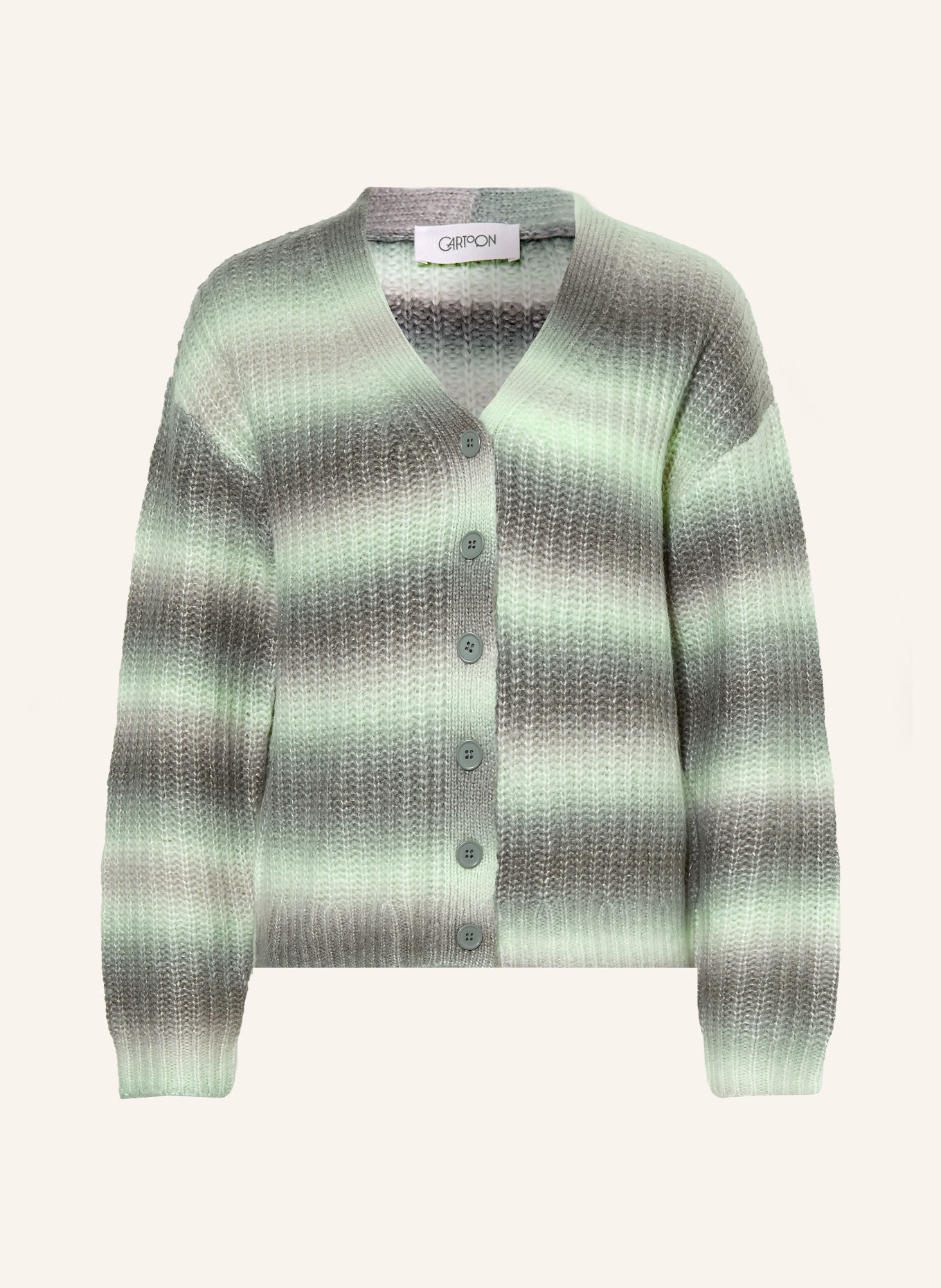 CARTOON Cardigan: MINT / GRAY