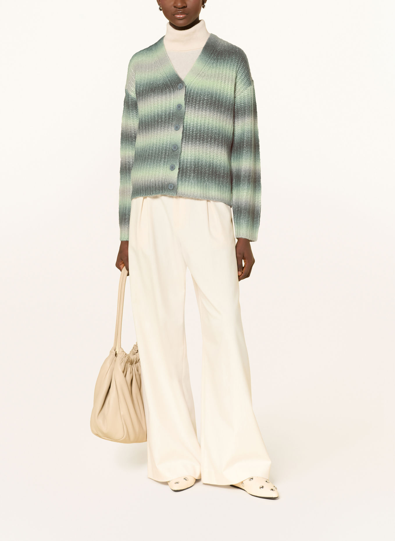 CARTOON Cardigan: MINT / GRAY