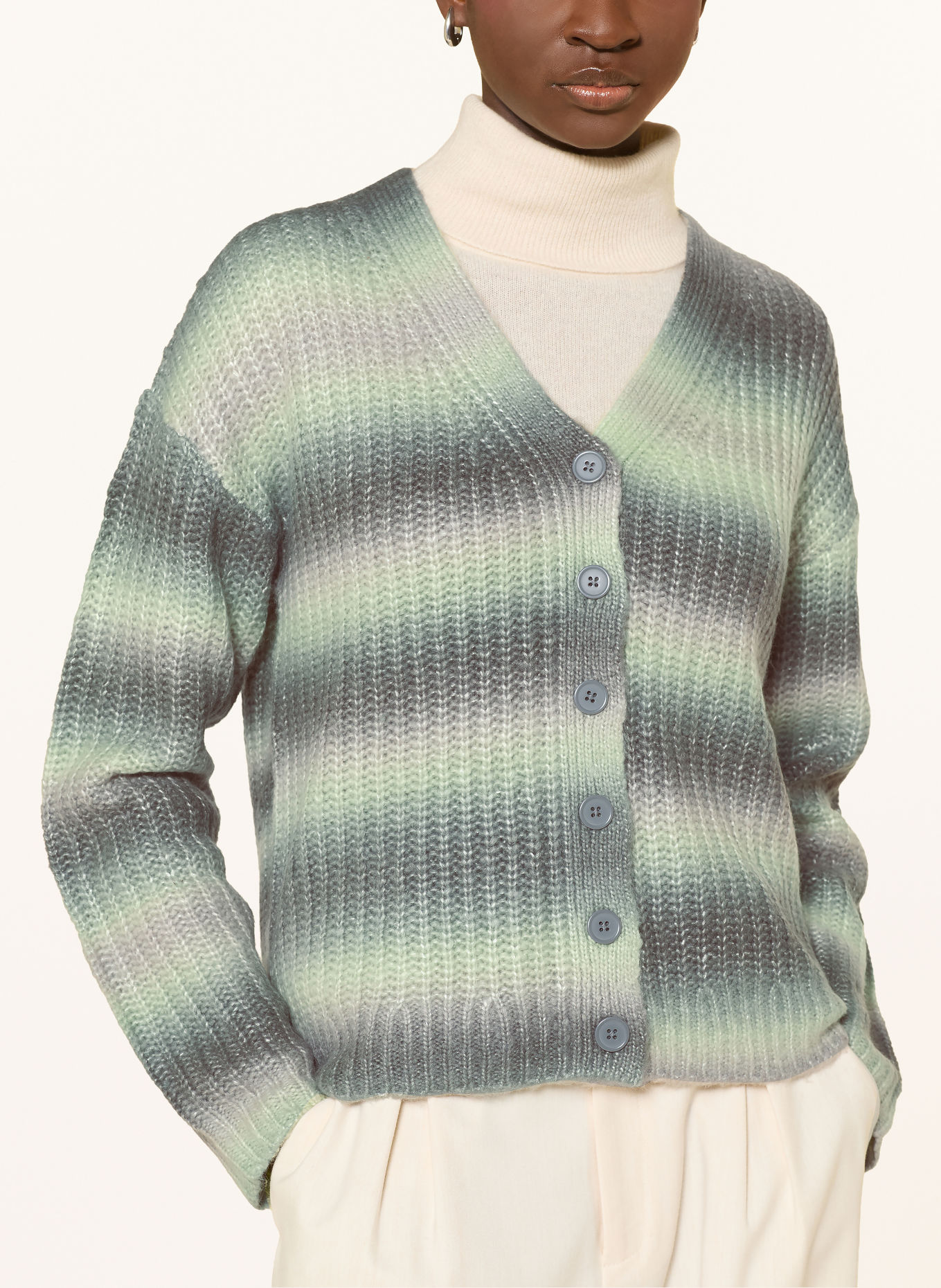 CARTOON Cardigan: MINT / GRAY