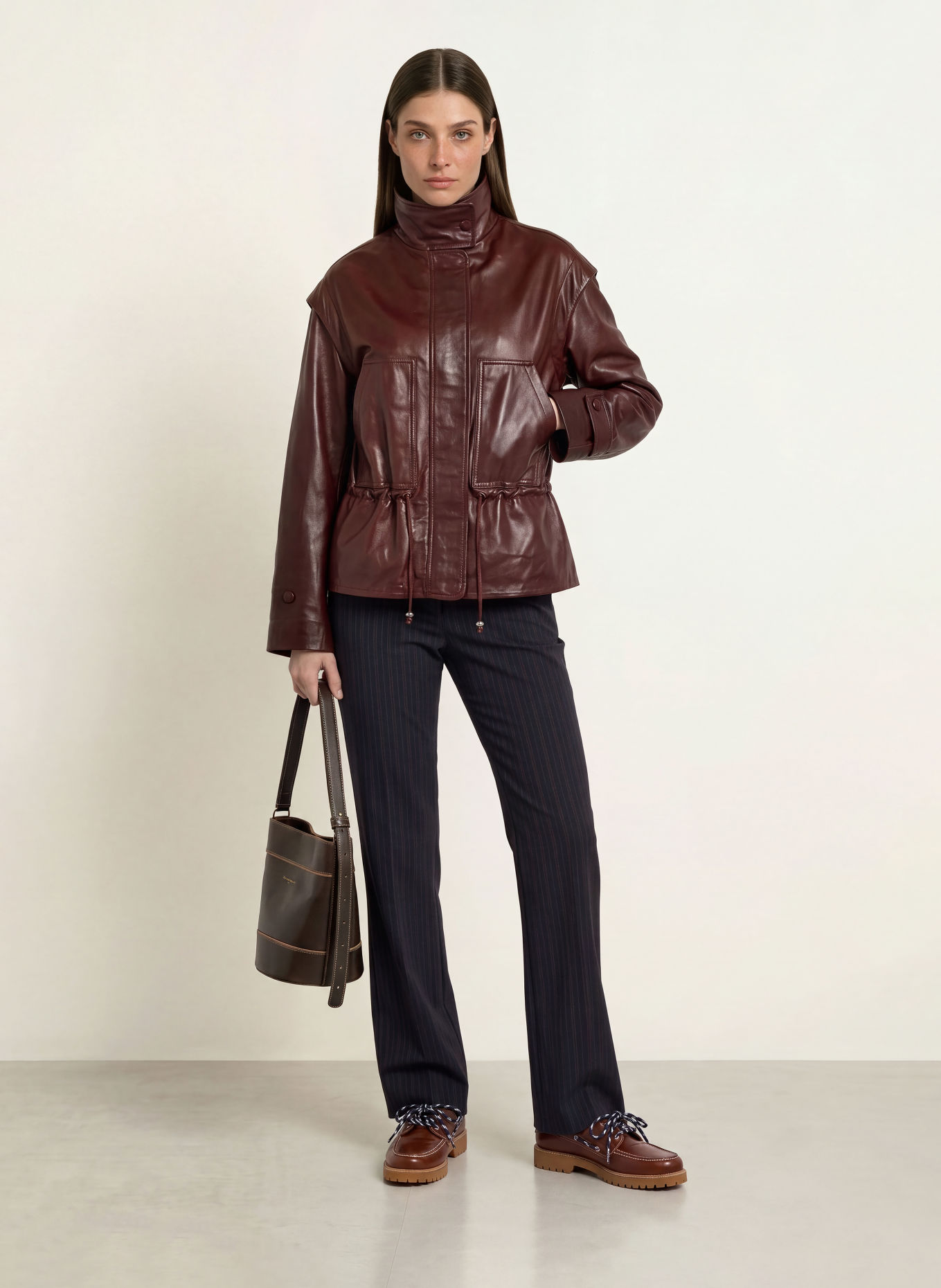 CLAUDIE PIERLOT Lederjacke: DUNKELROT