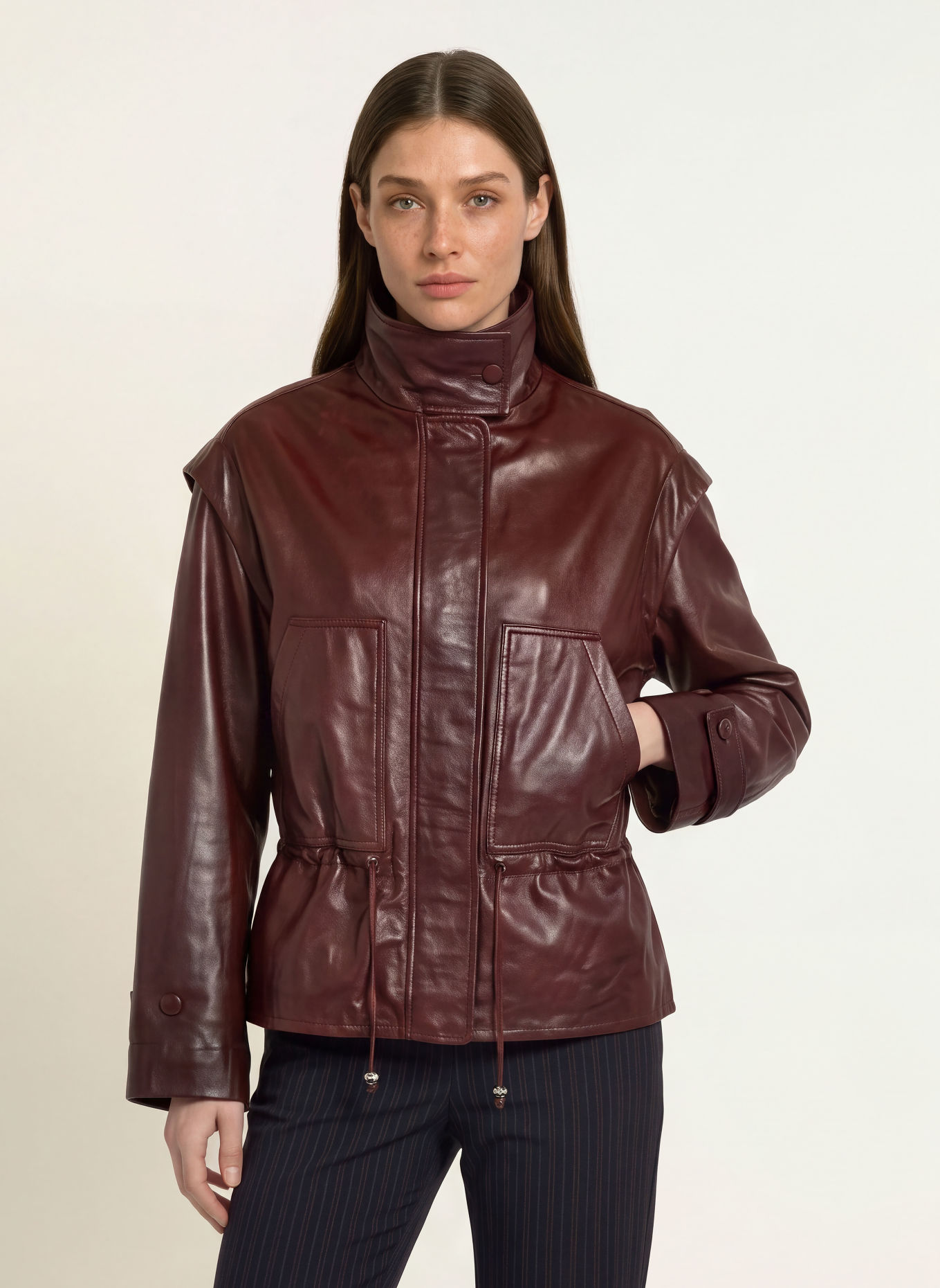 CLAUDIE PIERLOT Lederjacke: DUNKELROT