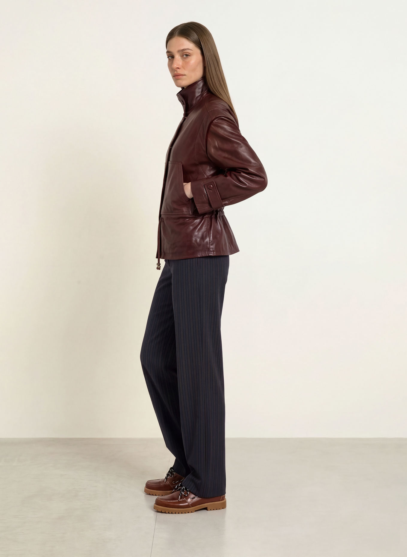 CLAUDIE PIERLOT Lederjacke: DUNKELROT