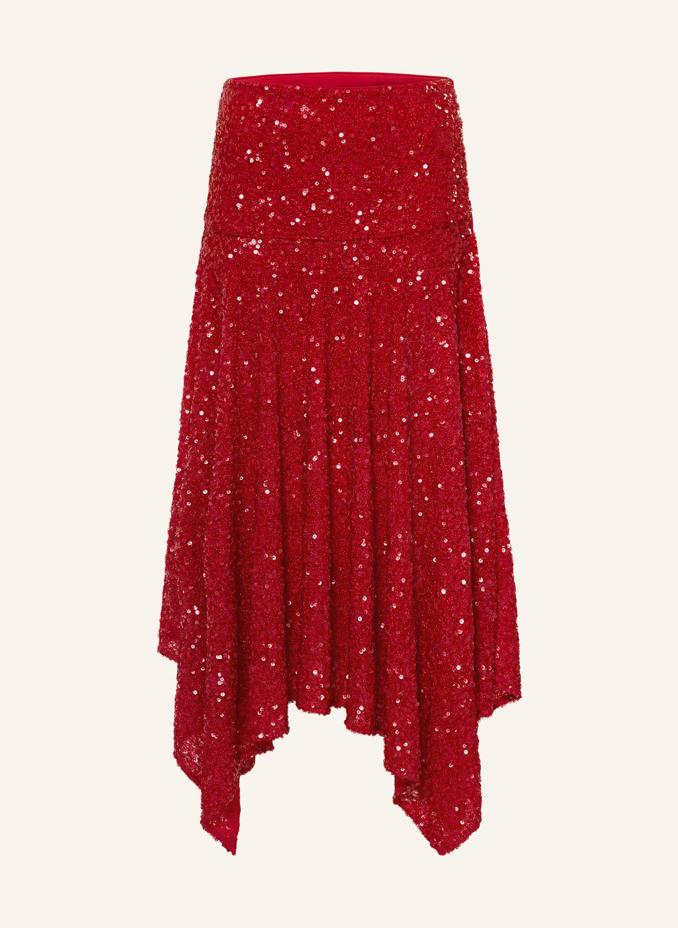 ROTATE Sequin skirt: RED