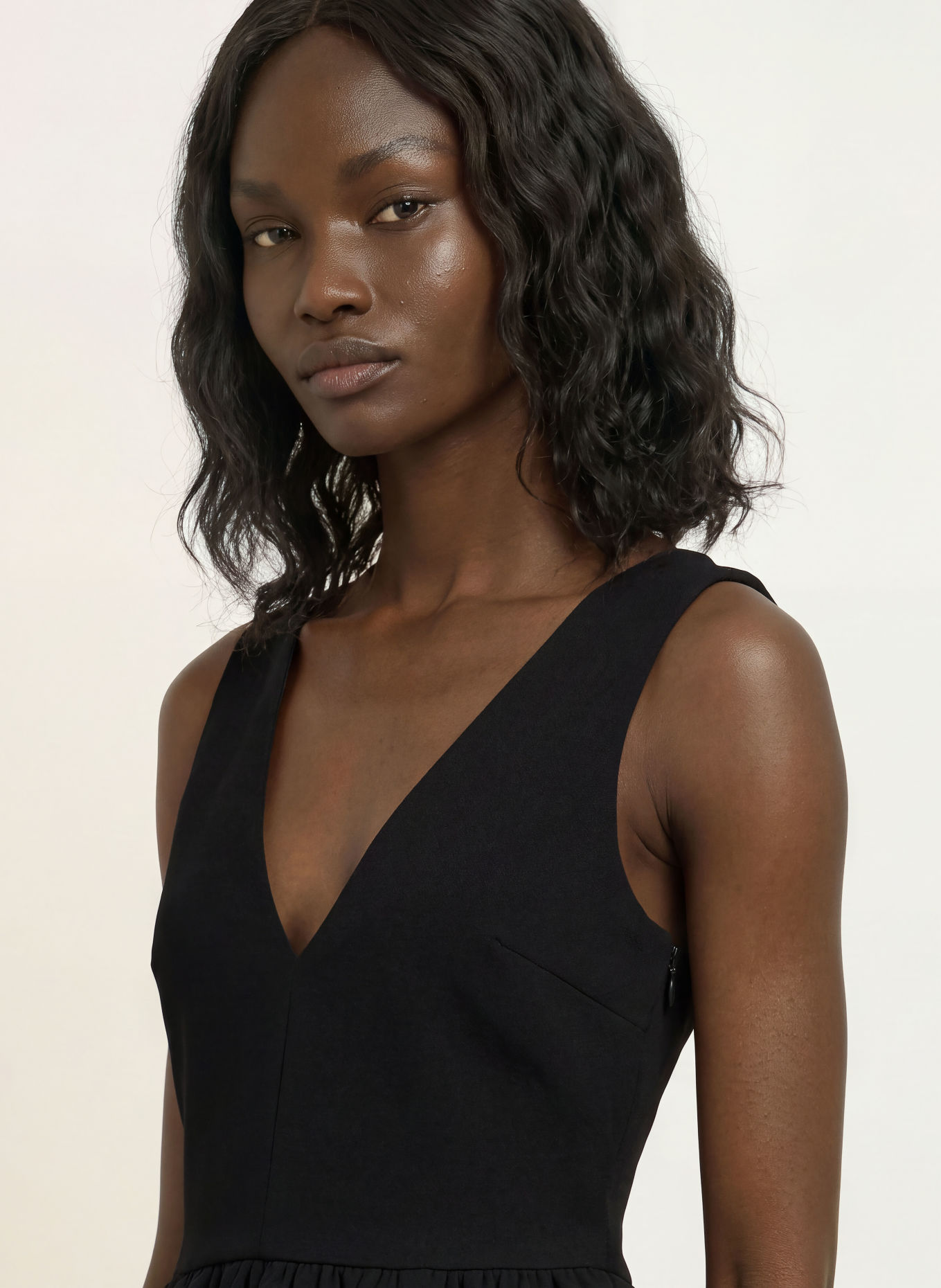 ROTATE Top with lace: BLACK