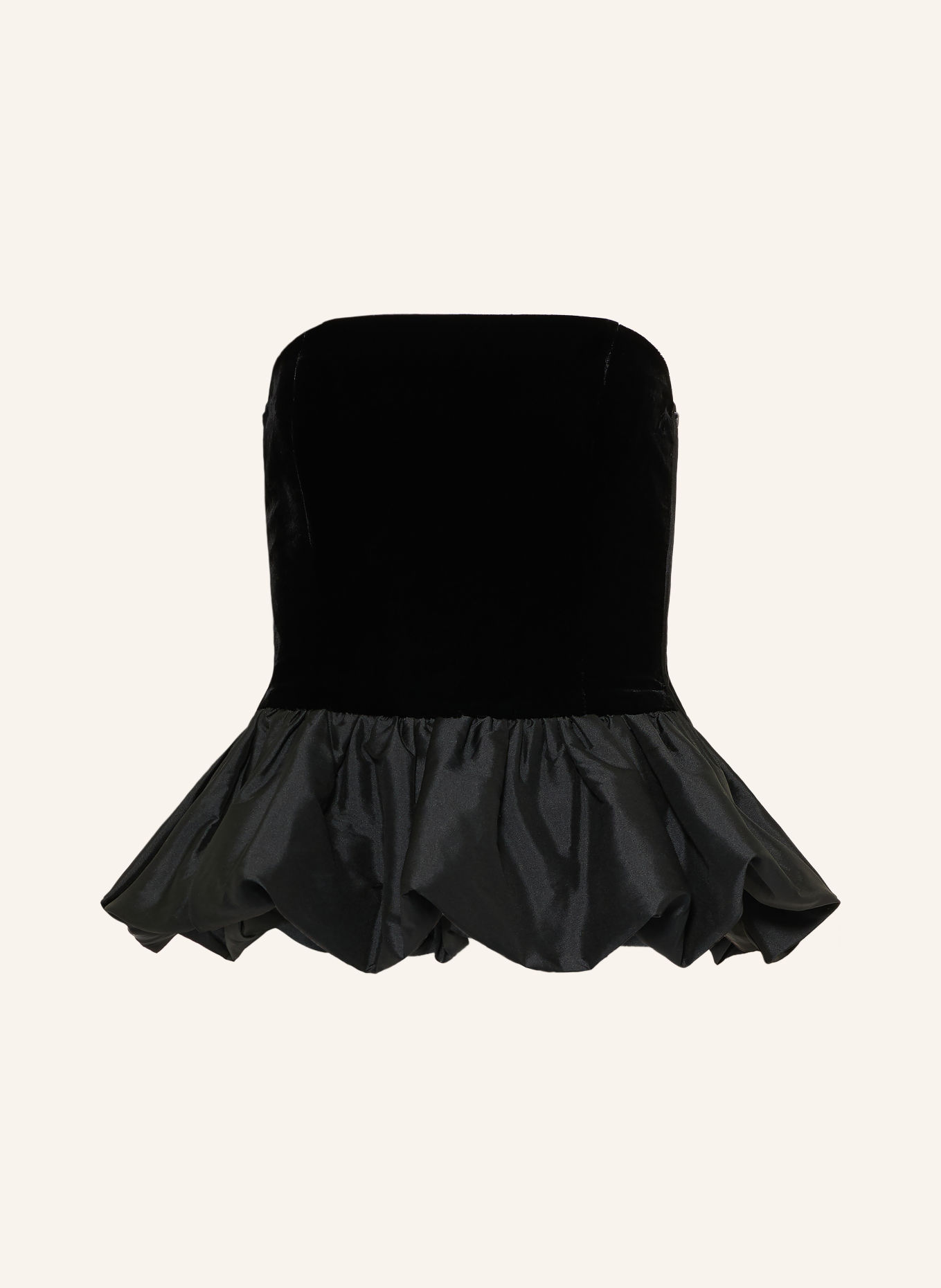 ROTATE Off-the-shoulder top in a mix of fabrics: BLACK