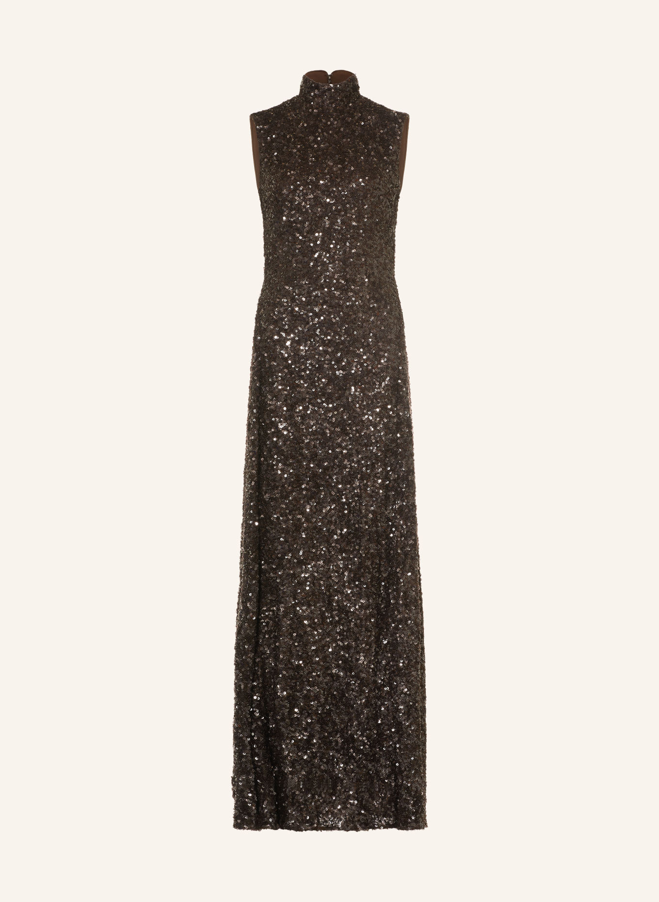 ROTATE Abendkleid mit Pailletten: DUNKELBRAUN