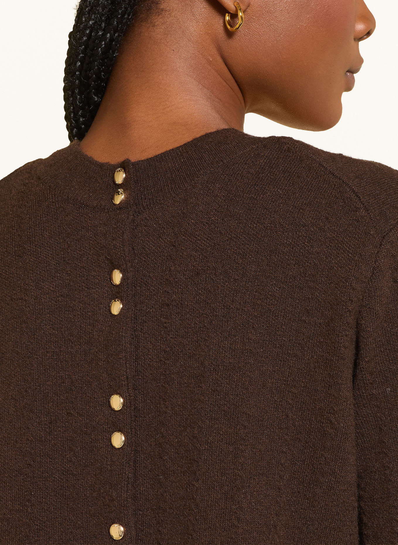 maje Set: Strickkleid und Pullover: DUNKELBRAUN
