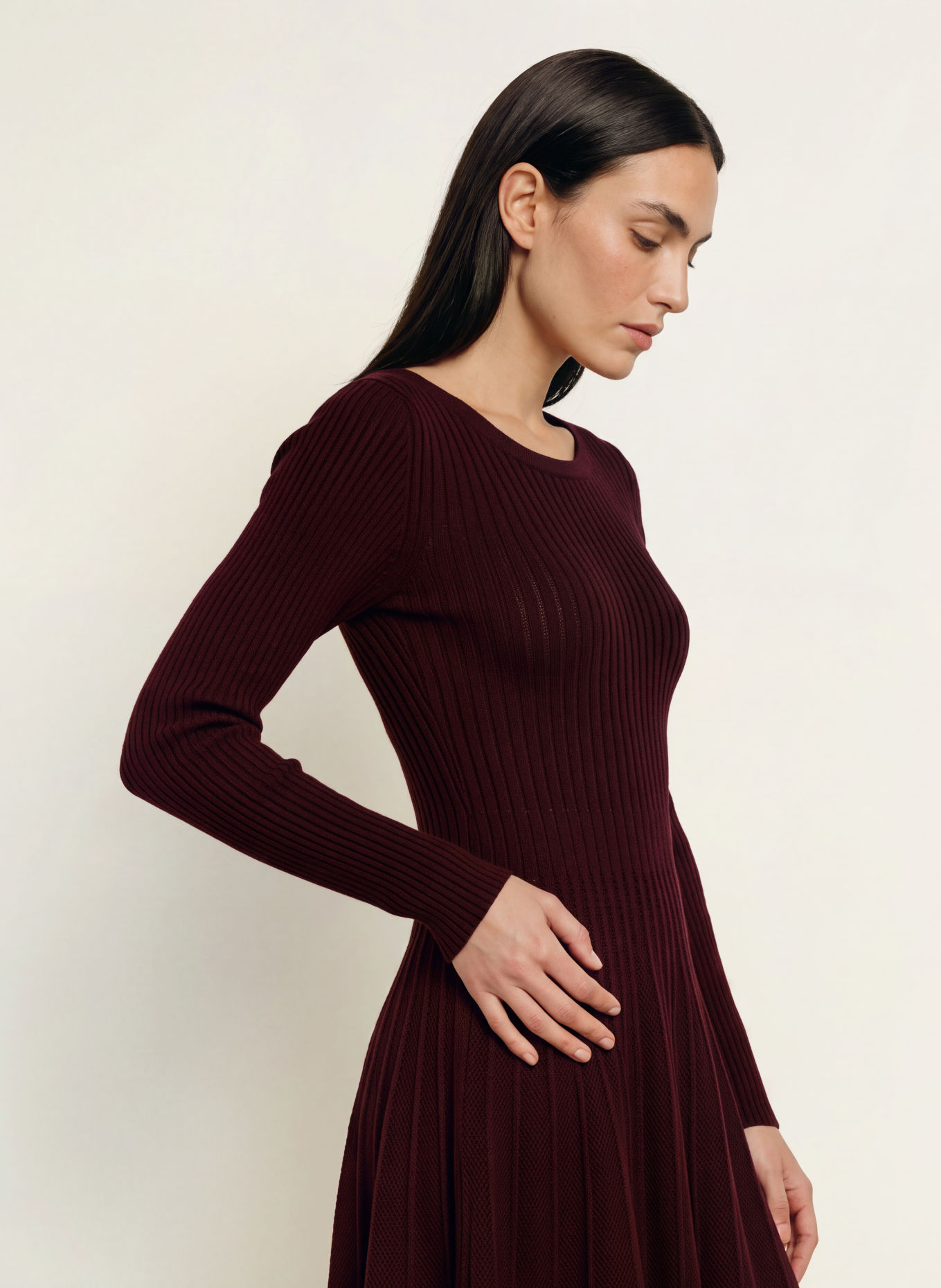 ba&sh Rochie tricotată PAOLA: ROȘU ÎNCHIS