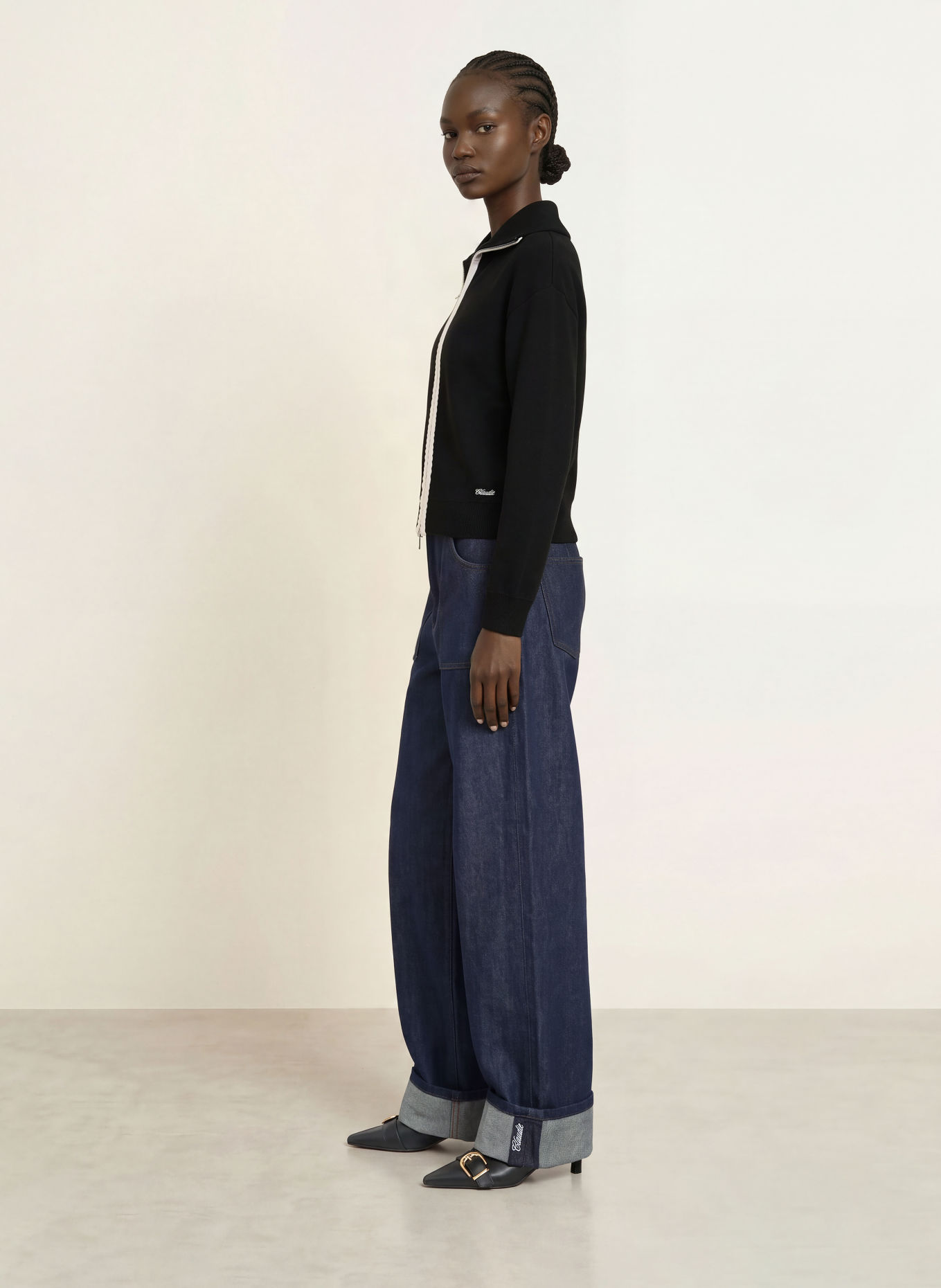 CLAUDIE PIERLOT Strickjacke: SCHWARZ / WEISS
