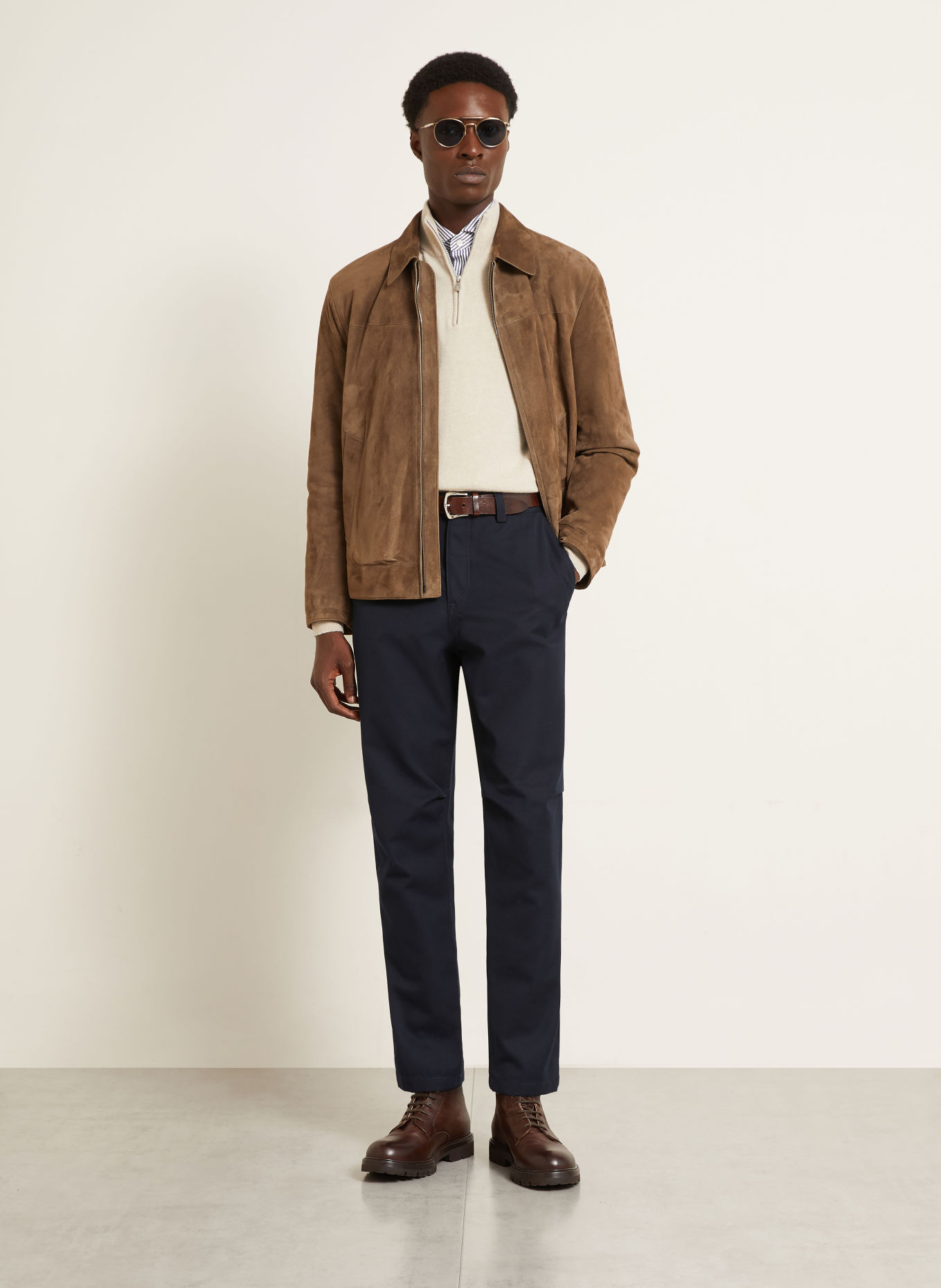 BRUNELLO CUCINELLI Extra Slim Fit Chinos: DARK BLUE