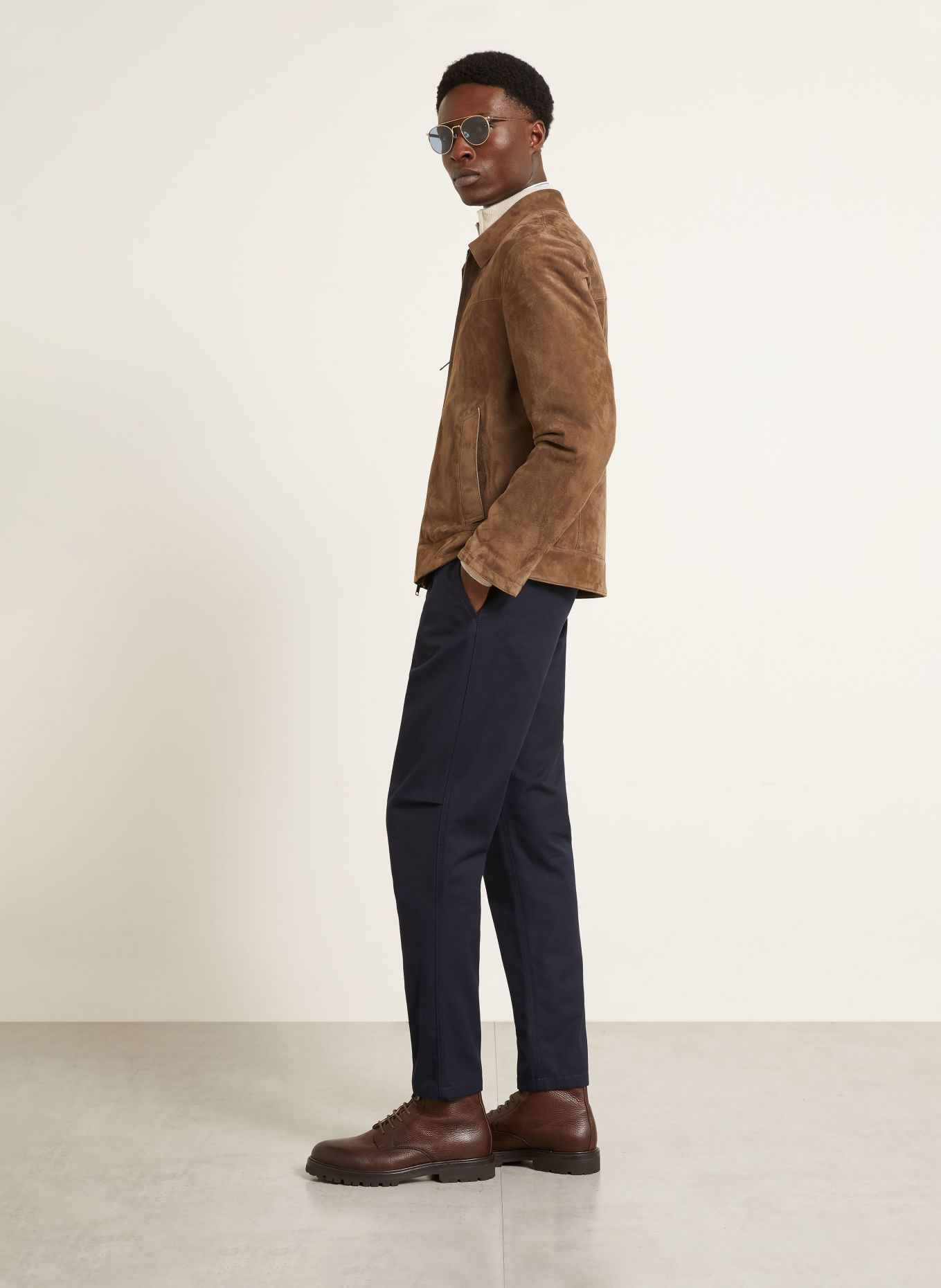 BRUNELLO CUCINELLI Extra Slim Fit Chinos: DARK BLUE