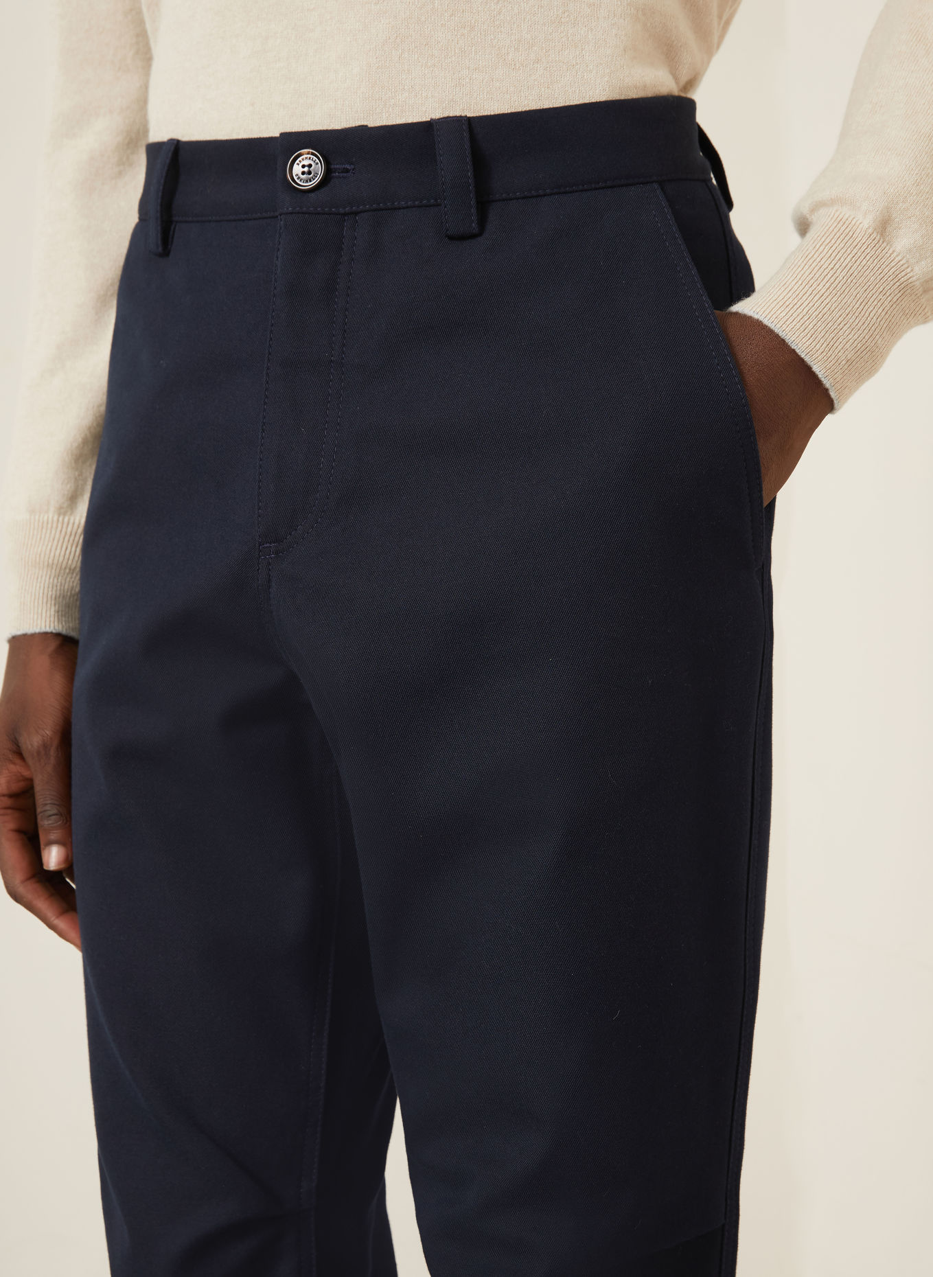 BRUNELLO CUCINELLI Extra Slim Fit Chinos: DARK BLUE