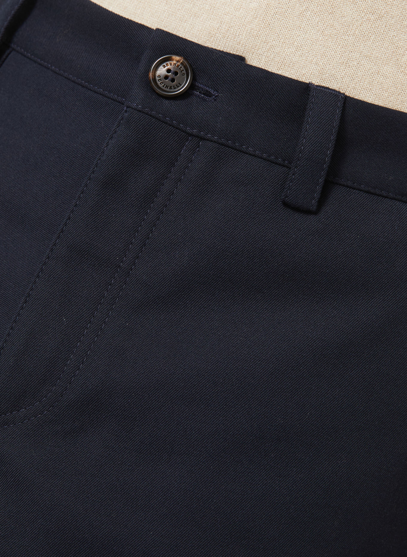 BRUNELLO CUCINELLI Extra Slim Fit Chinos: DARK BLUE