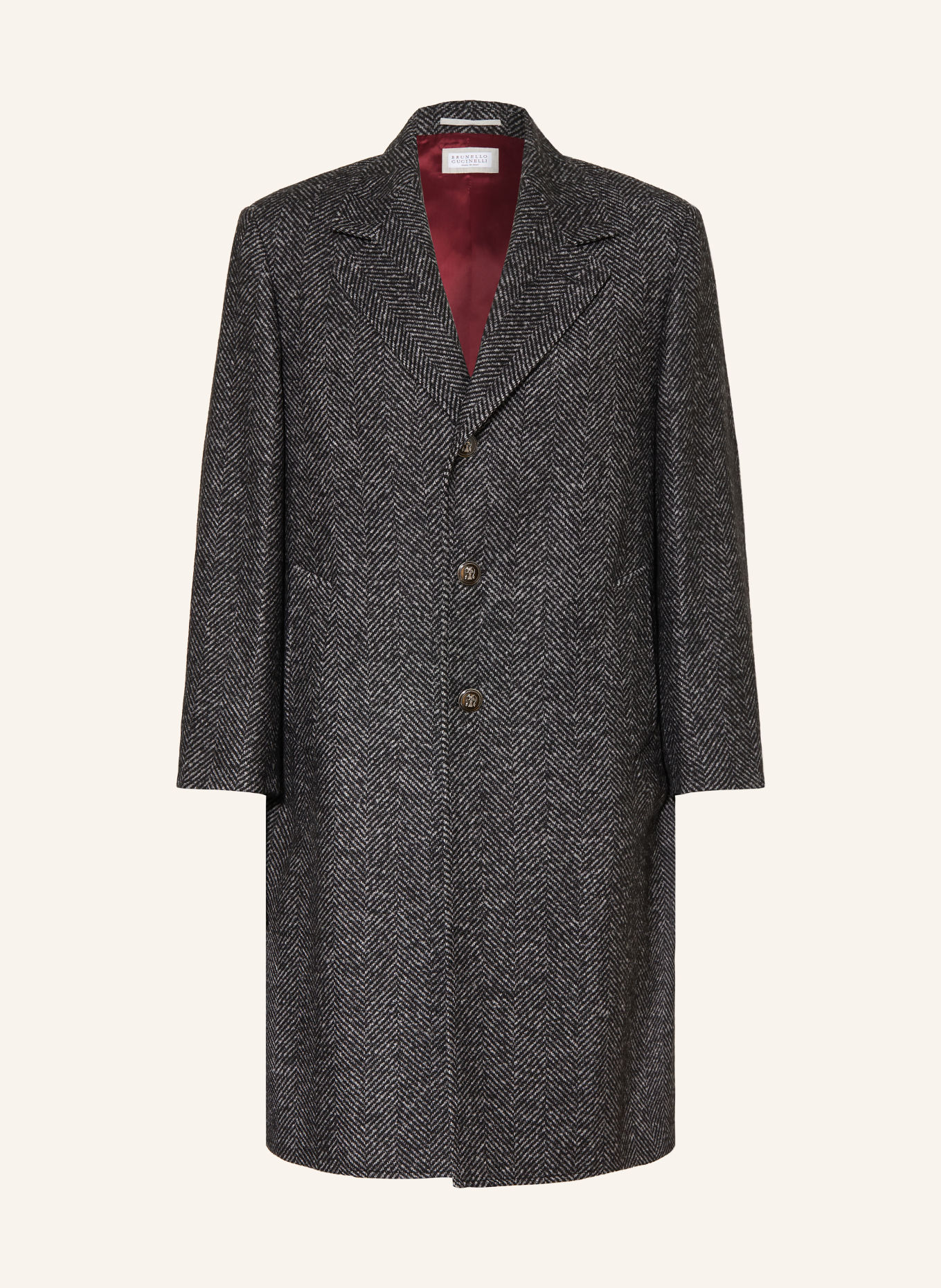 BRUNELLO CUCINELLI Coat with Alpaca: DARK GRAY / LIGHT GRAY