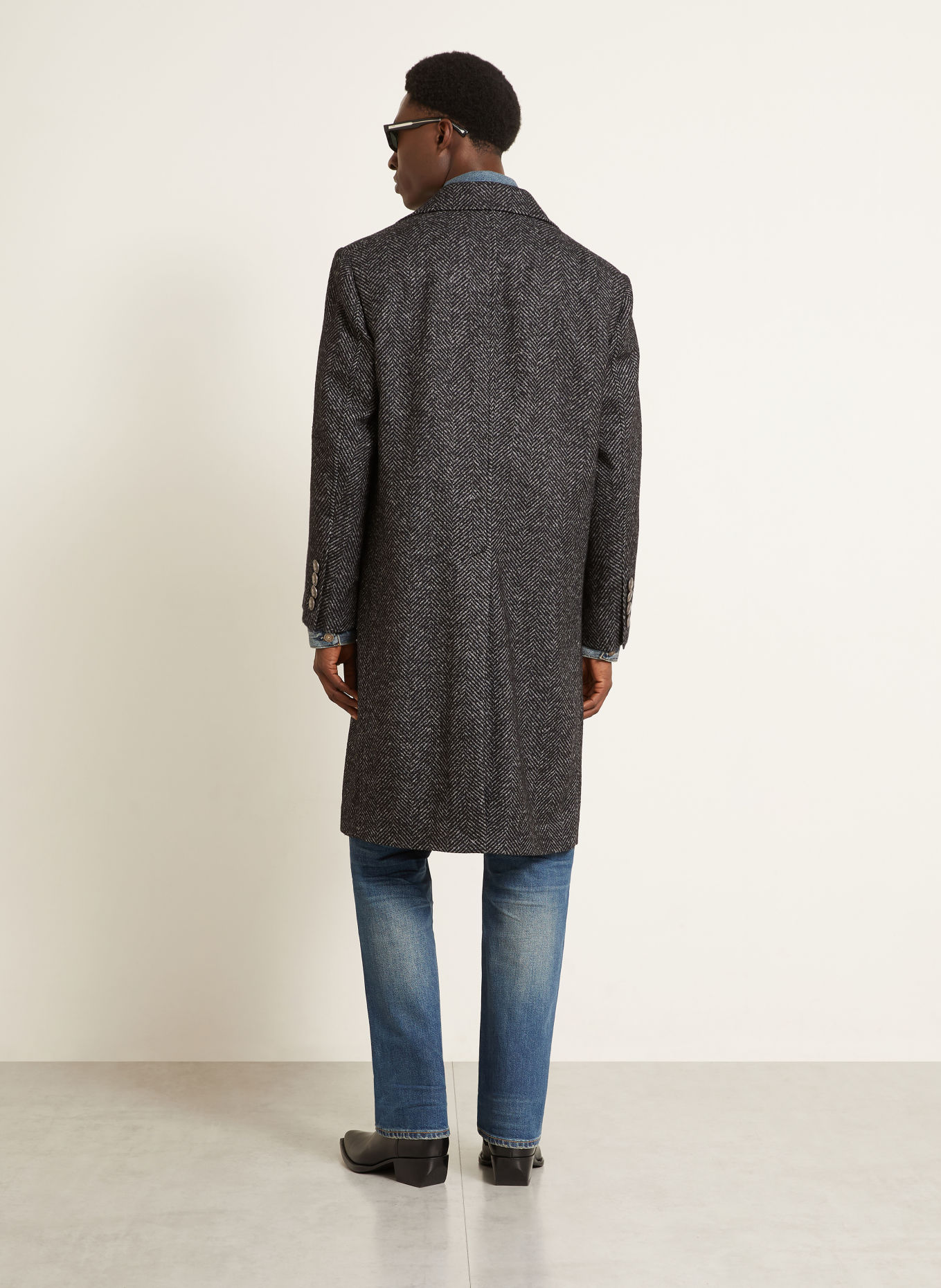 BRUNELLO CUCINELLI Coat with Alpaca: DARK GRAY / LIGHT GRAY