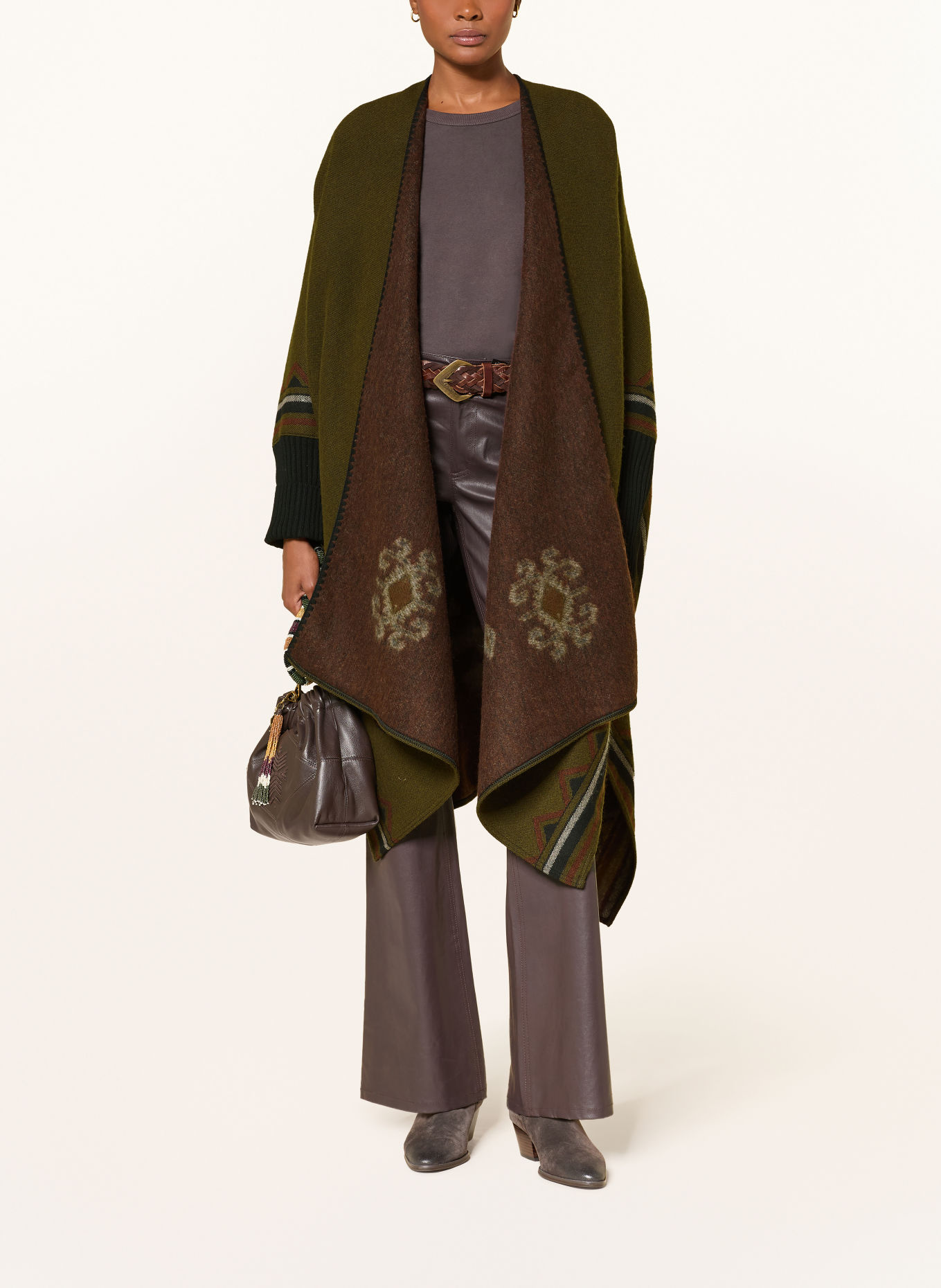 ba&sh Cape PONGO: KHAKI / BRAUN / SCHWARZ