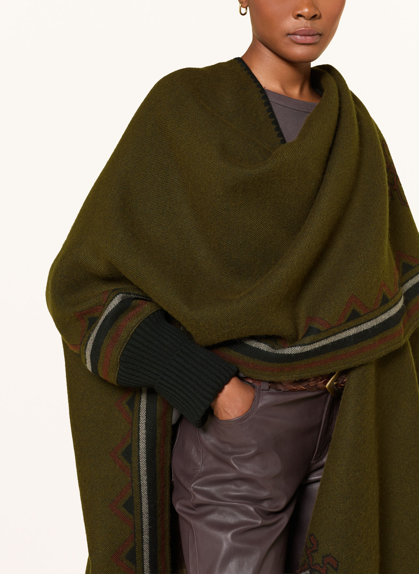 ba&sh Cape PONGO: KHAKI / BRAUN / SCHWARZ