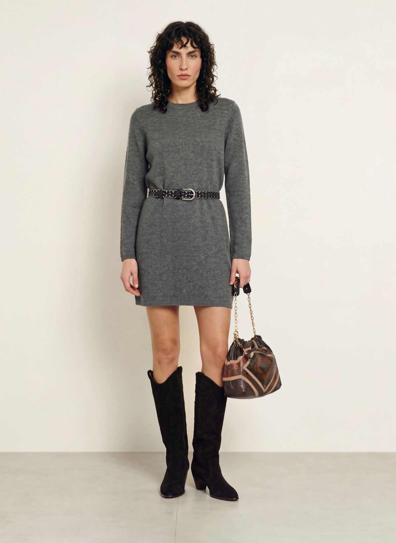 ba&sh ATESS Knit Dress: GRAY