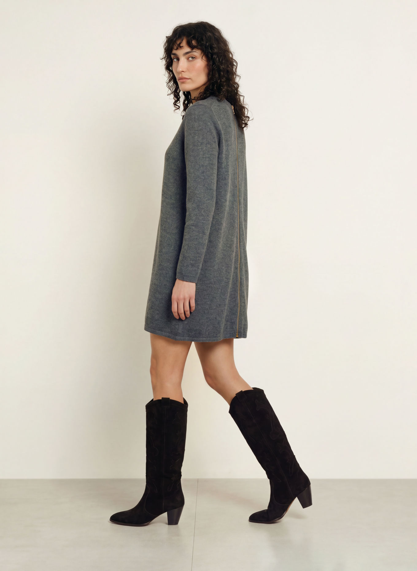 ba&sh ATESS Knit Dress: GRAY