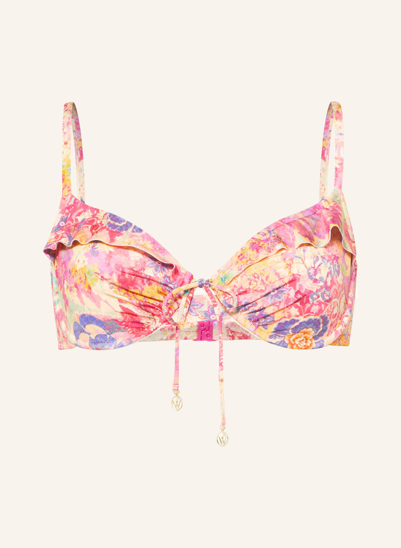 watercult Underwire bikini top ORNAMENT DRIFT: DARK YELLOW / PURPLE / PINK