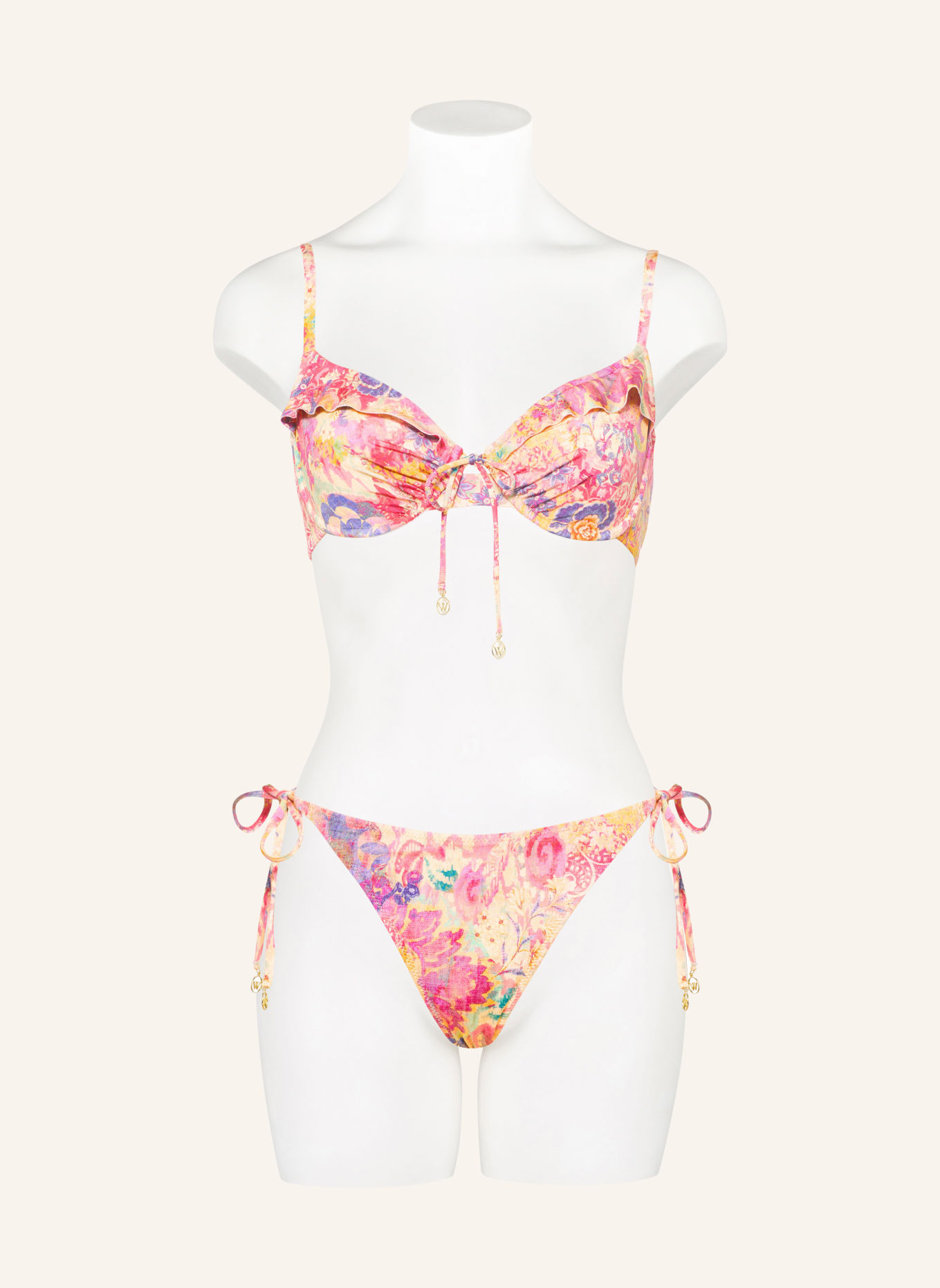 watercult Underwire bikini top ORNAMENT DRIFT: DARK YELLOW / PURPLE / PINK