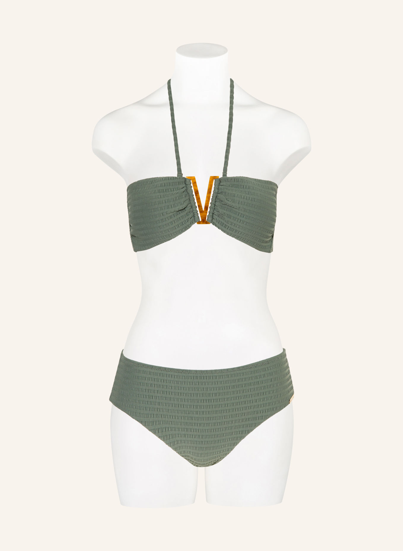 watercult ESSENTIAL TWIST High-waist bikini bottoms: KHAKI