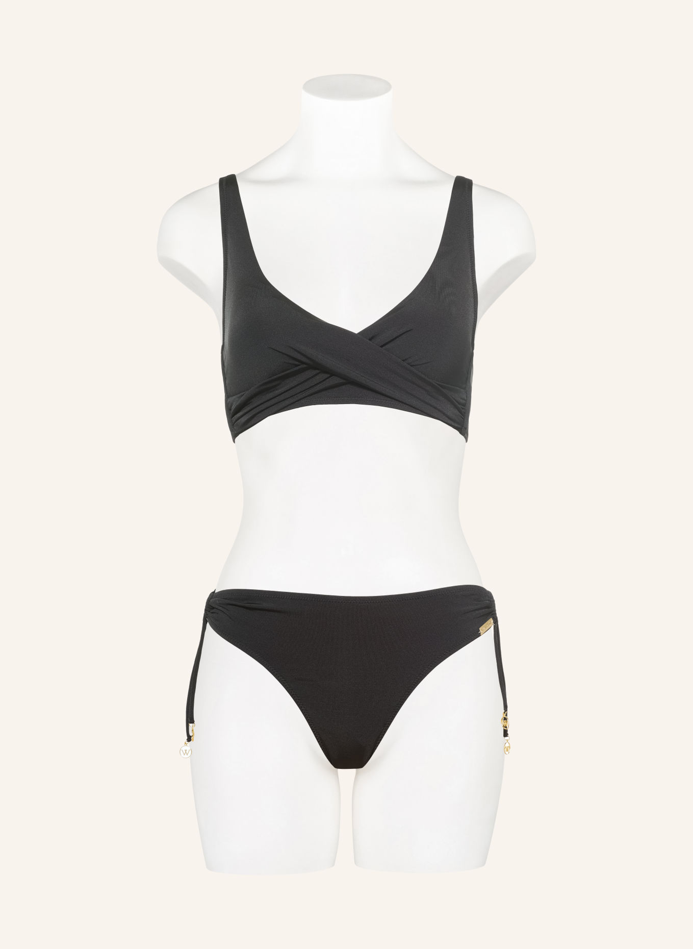 watercult SOFT SCULPT Bralette bikini top with a wrap-around look: BLACK