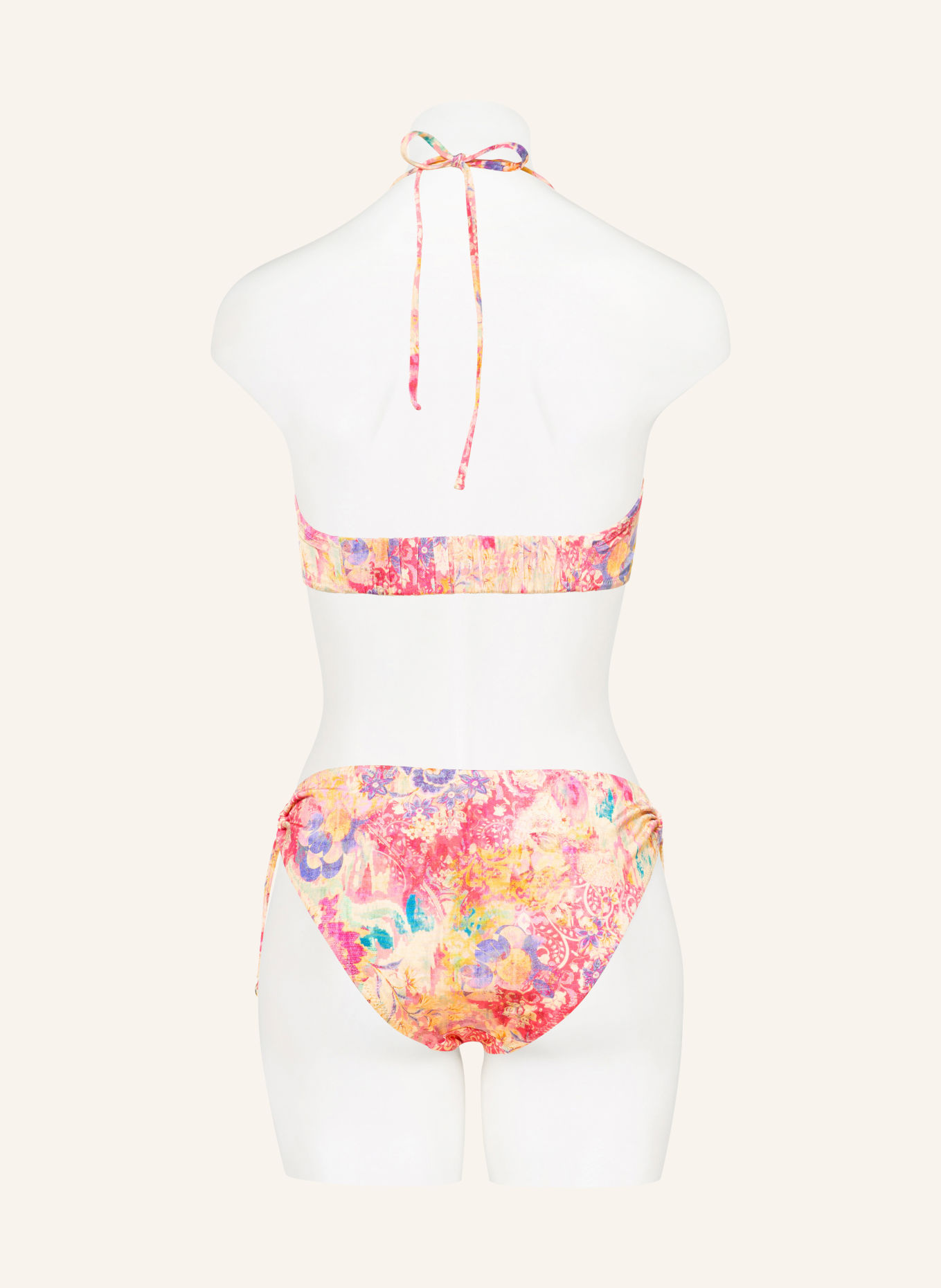 watercult ORNAMENT DRIFT Bandeau bikini top: DARK YELLOW / PURPLE / PINK