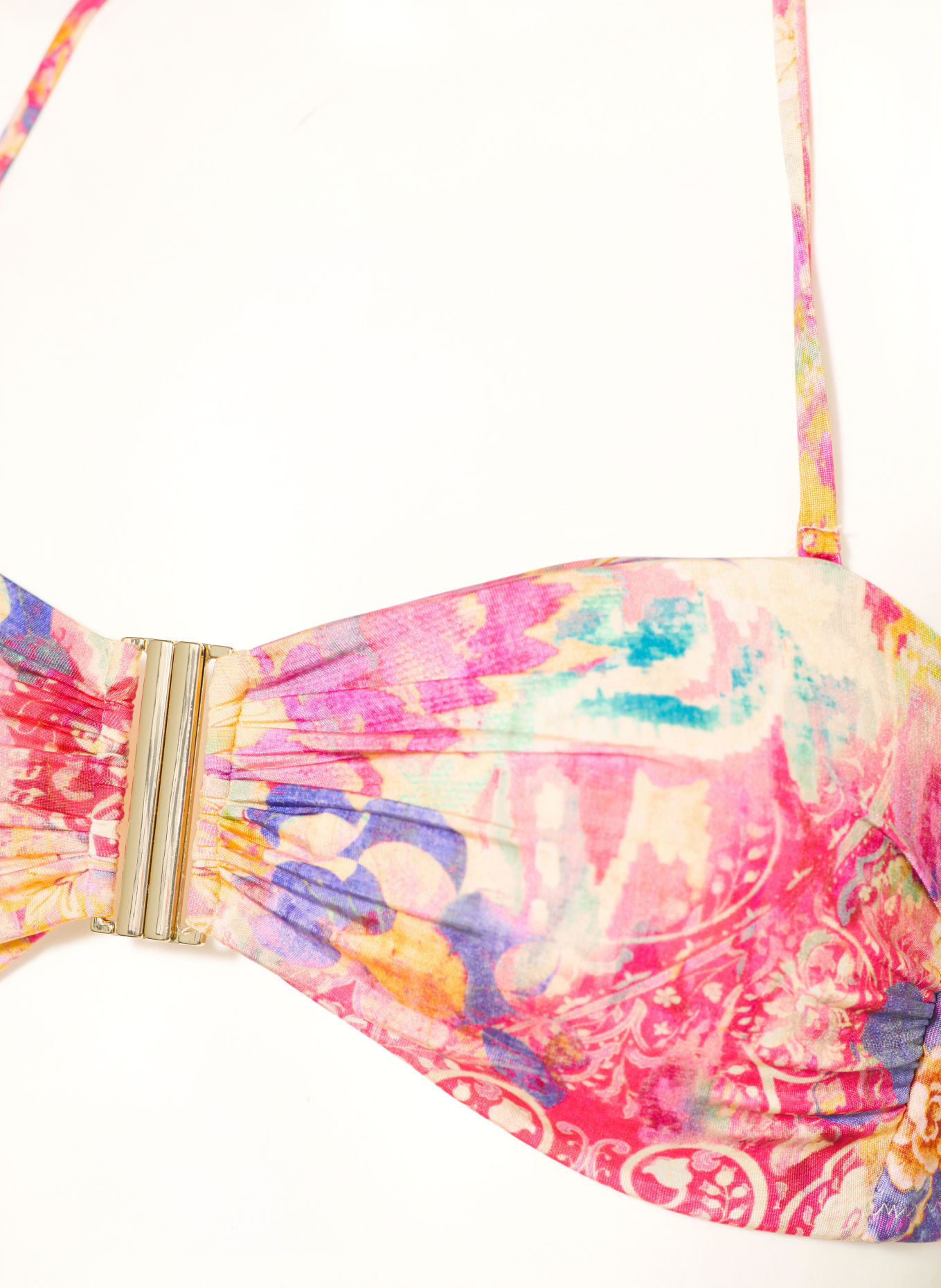 watercult ORNAMENT DRIFT Bandeau bikini top: DARK YELLOW / PURPLE / PINK