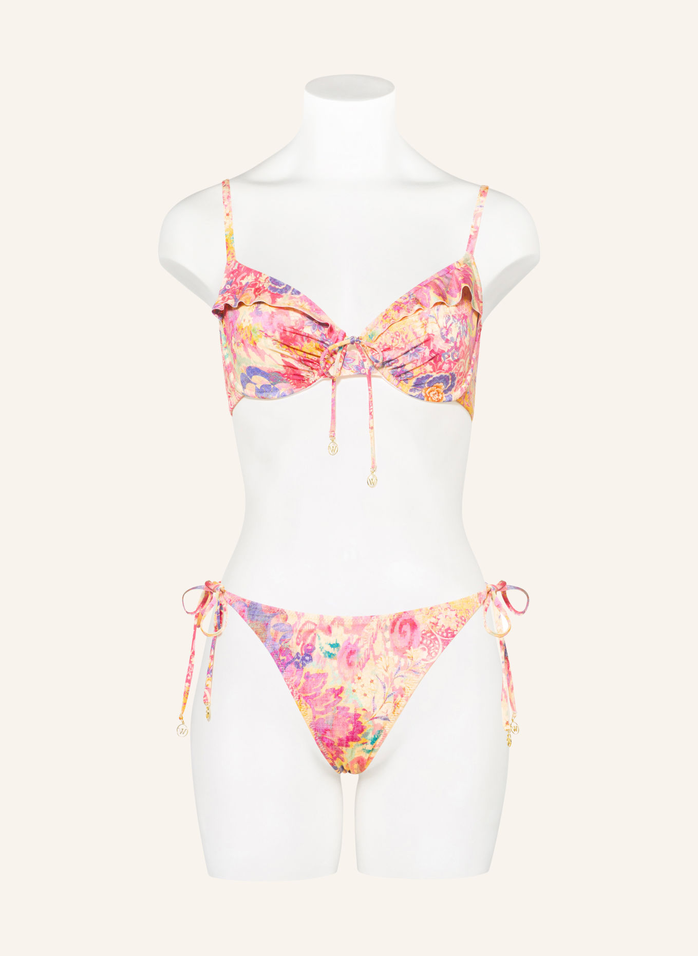 watercult Triangle bikini bottoms ORNAMENT DRIFT: DARK YELLOW / PURPLE / PINK