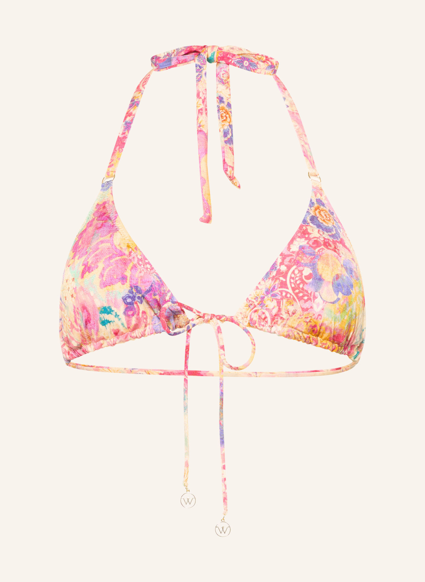 watercult Triangle bikini top ORNAMENT DRIFT: DARK YELLOW / PURPLE / PINK