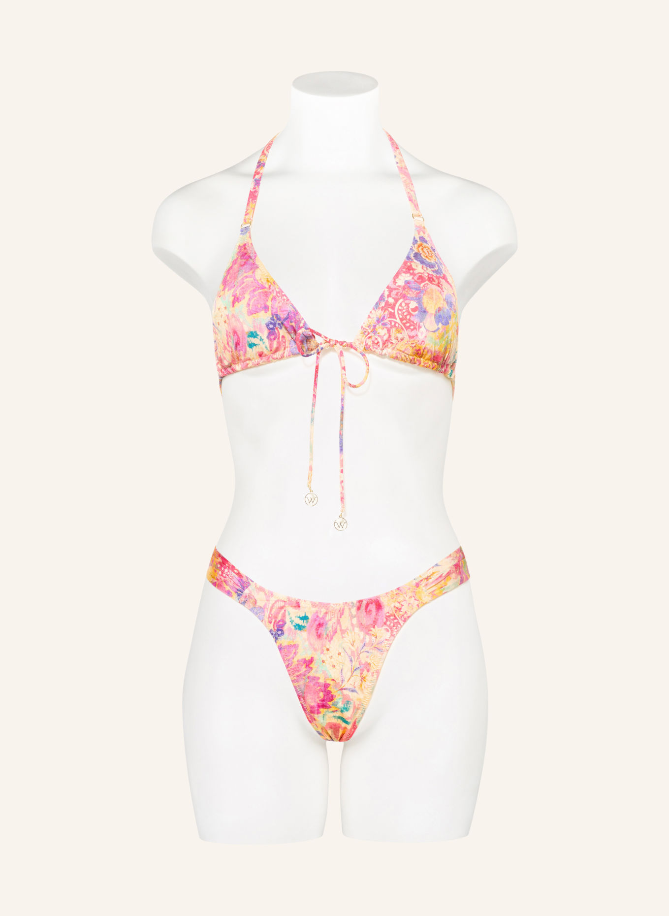 watercult Triangle bikini top ORNAMENT DRIFT: DARK YELLOW / PURPLE / PINK