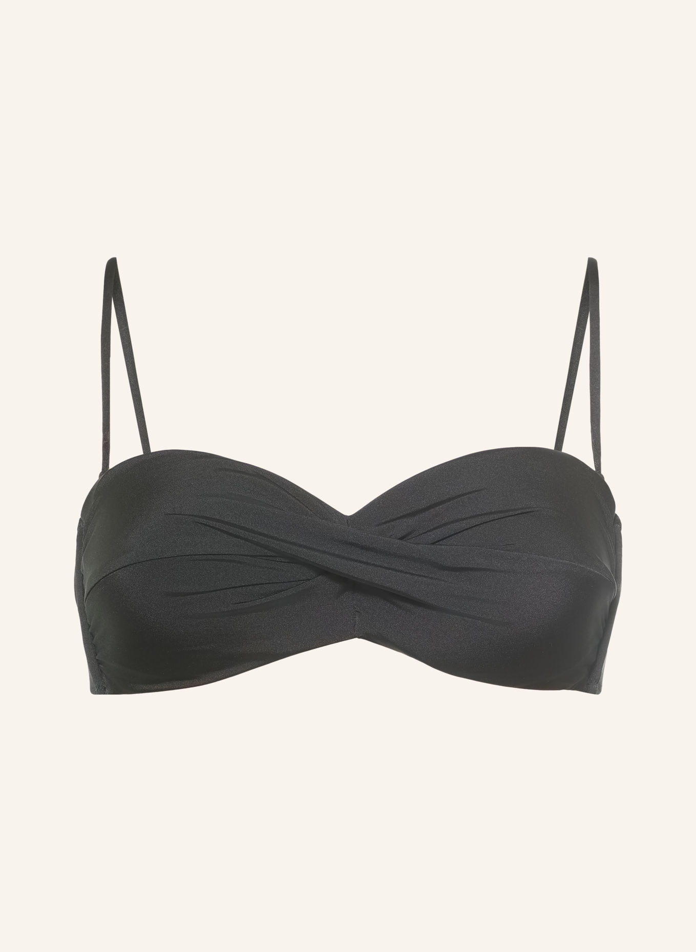 watercult SOFT SCULPT Bandeau bikini top with a wrap-around look: BLACK