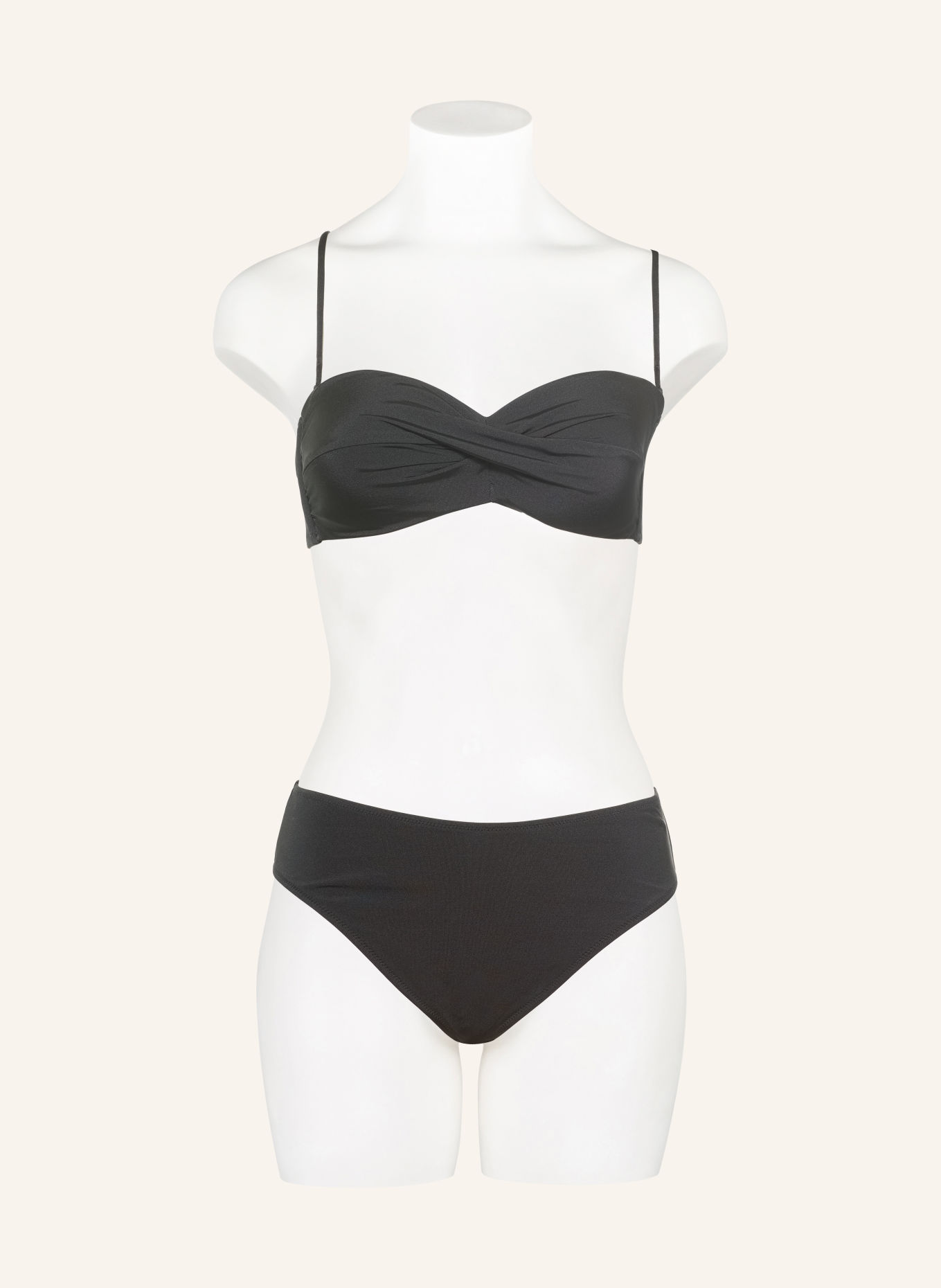 watercult SOFT SCULPT Bandeau bikini top with a wrap-around look: BLACK