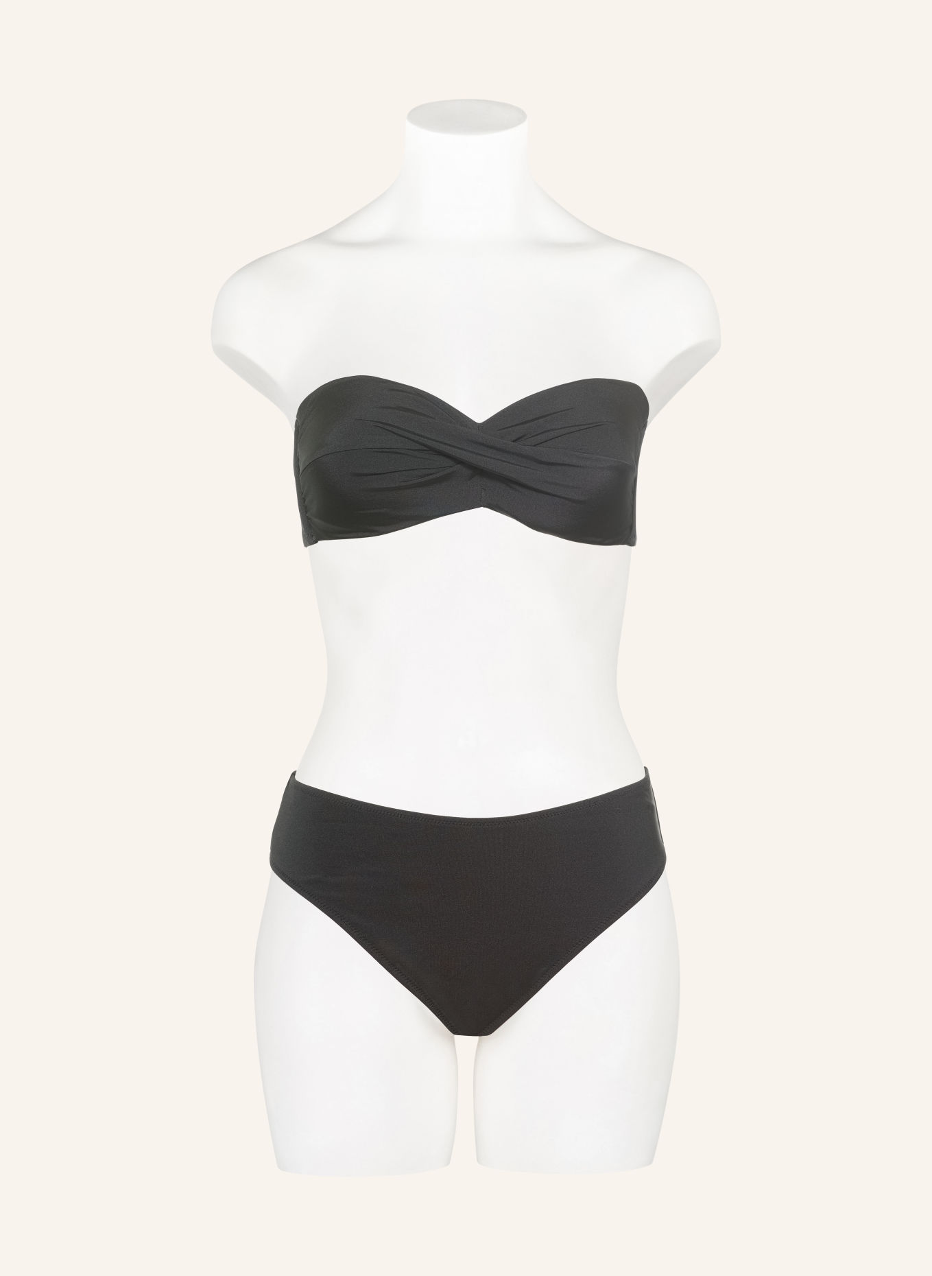 watercult SOFT SCULPT Bandeau bikini top with a wrap-around look: BLACK