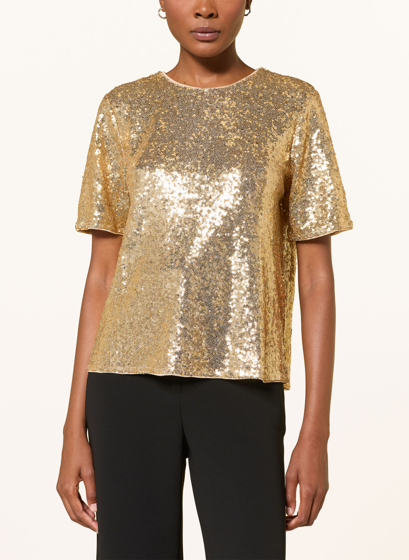 HOBBS LILIBET Shirt blouse with Sequins: GOLD