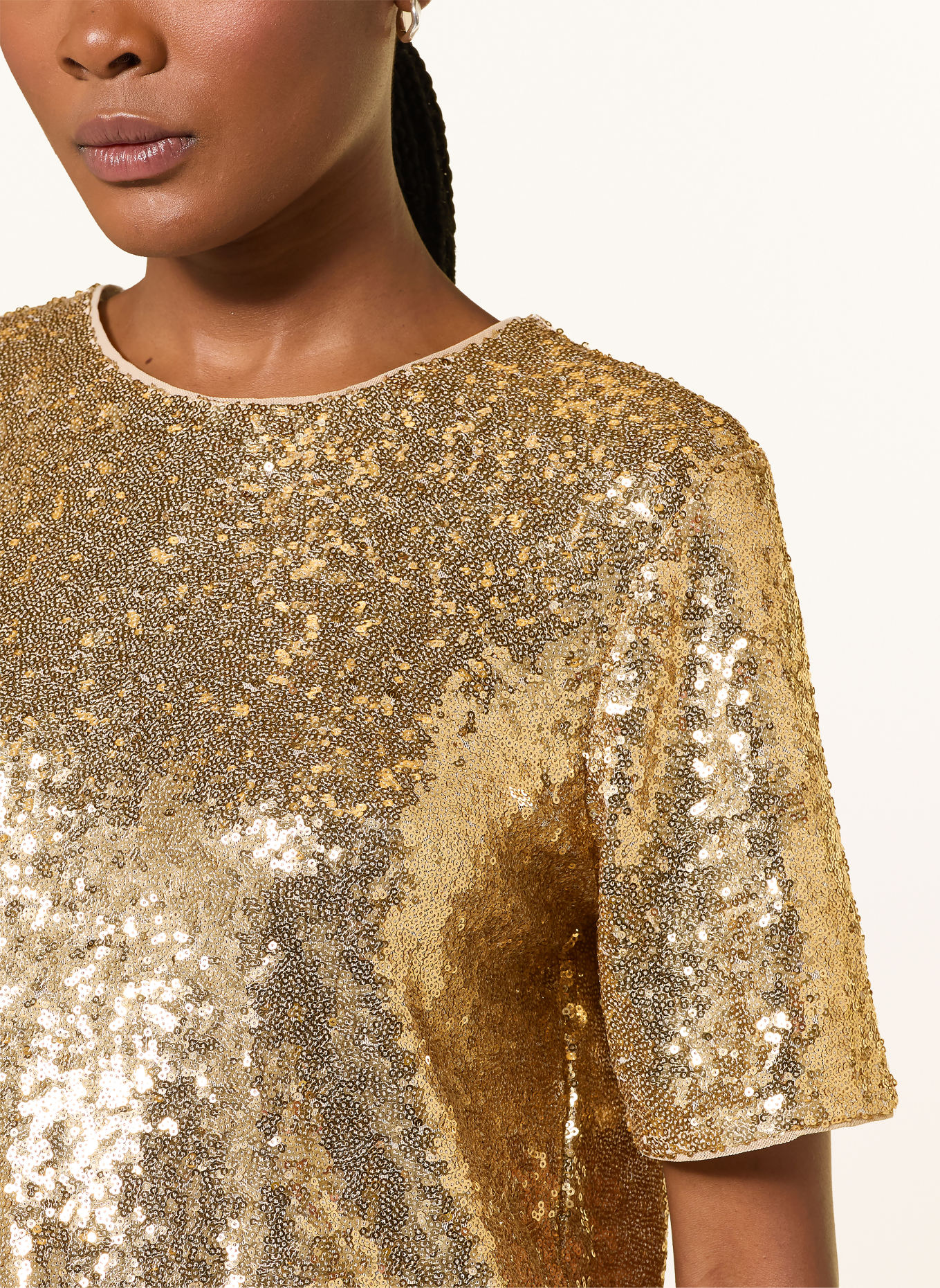 HOBBS LILIBET Shirt blouse with Sequins: GOLD
