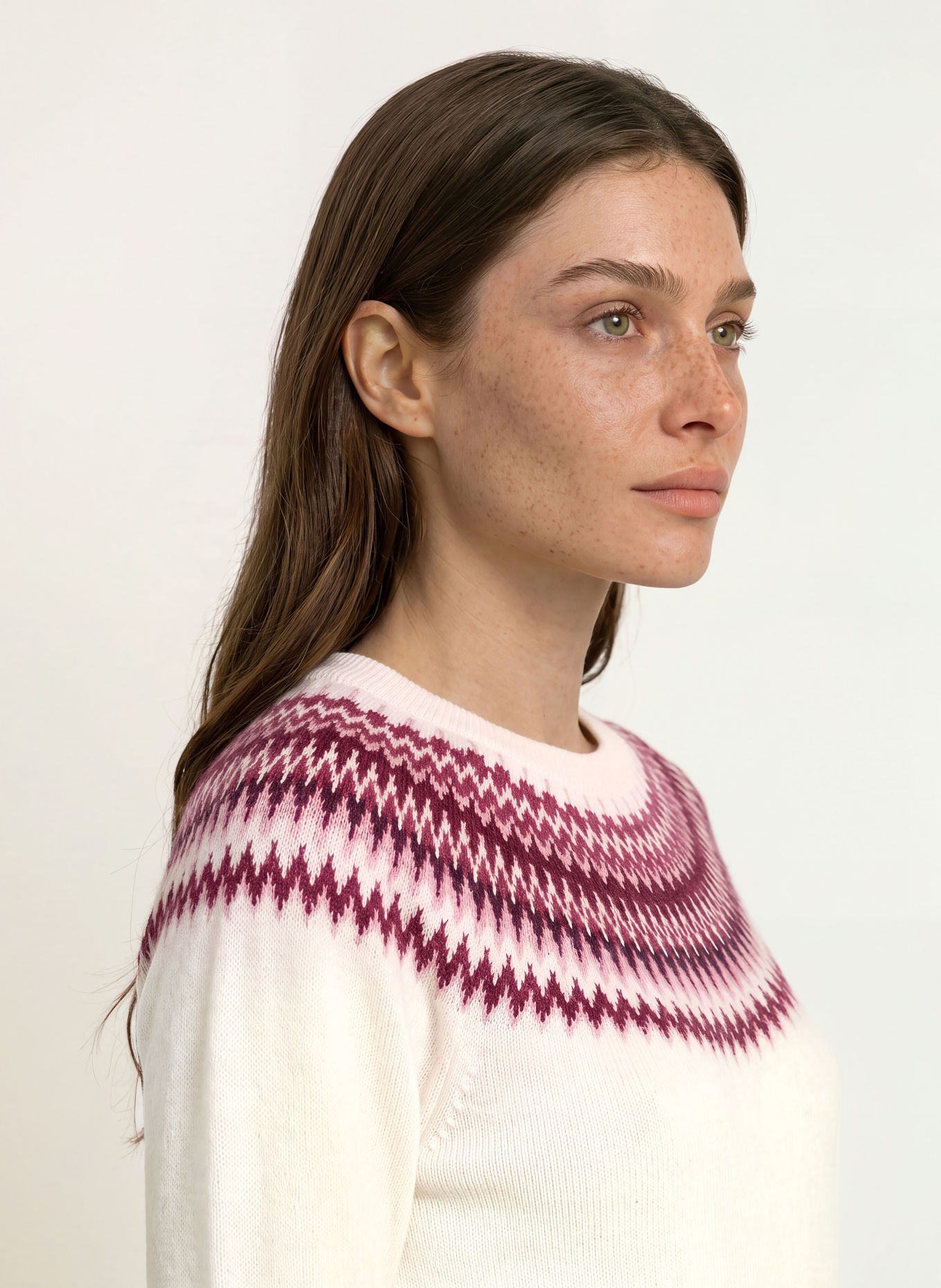 HOBBS GRETA Sweater with Glitter Yarn: CREAM / FUCHSIA