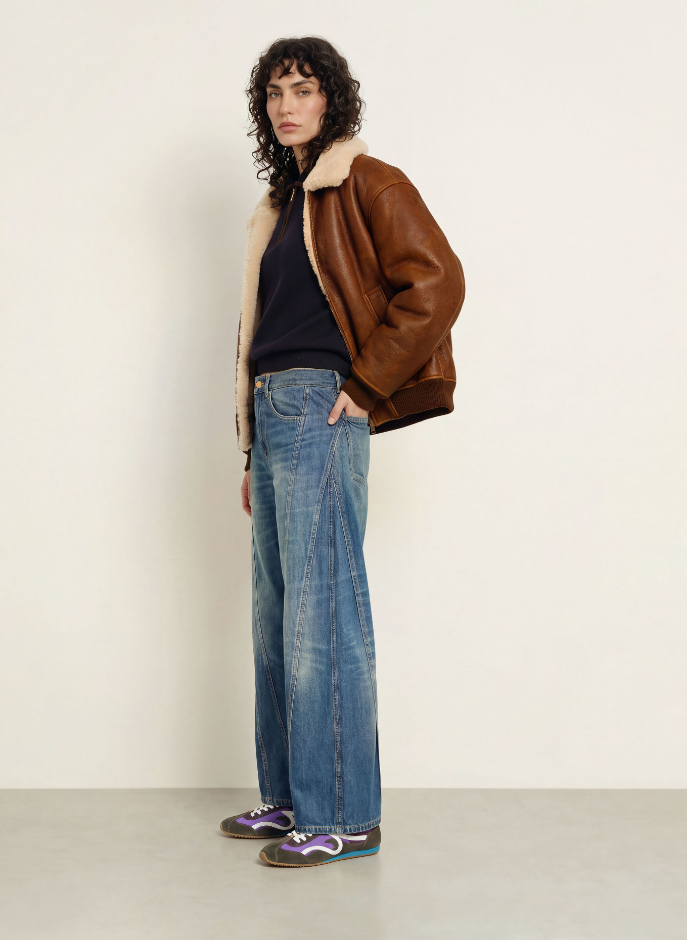 SANDRO Jeansy wide leg: 4785 BLUE JEAN
