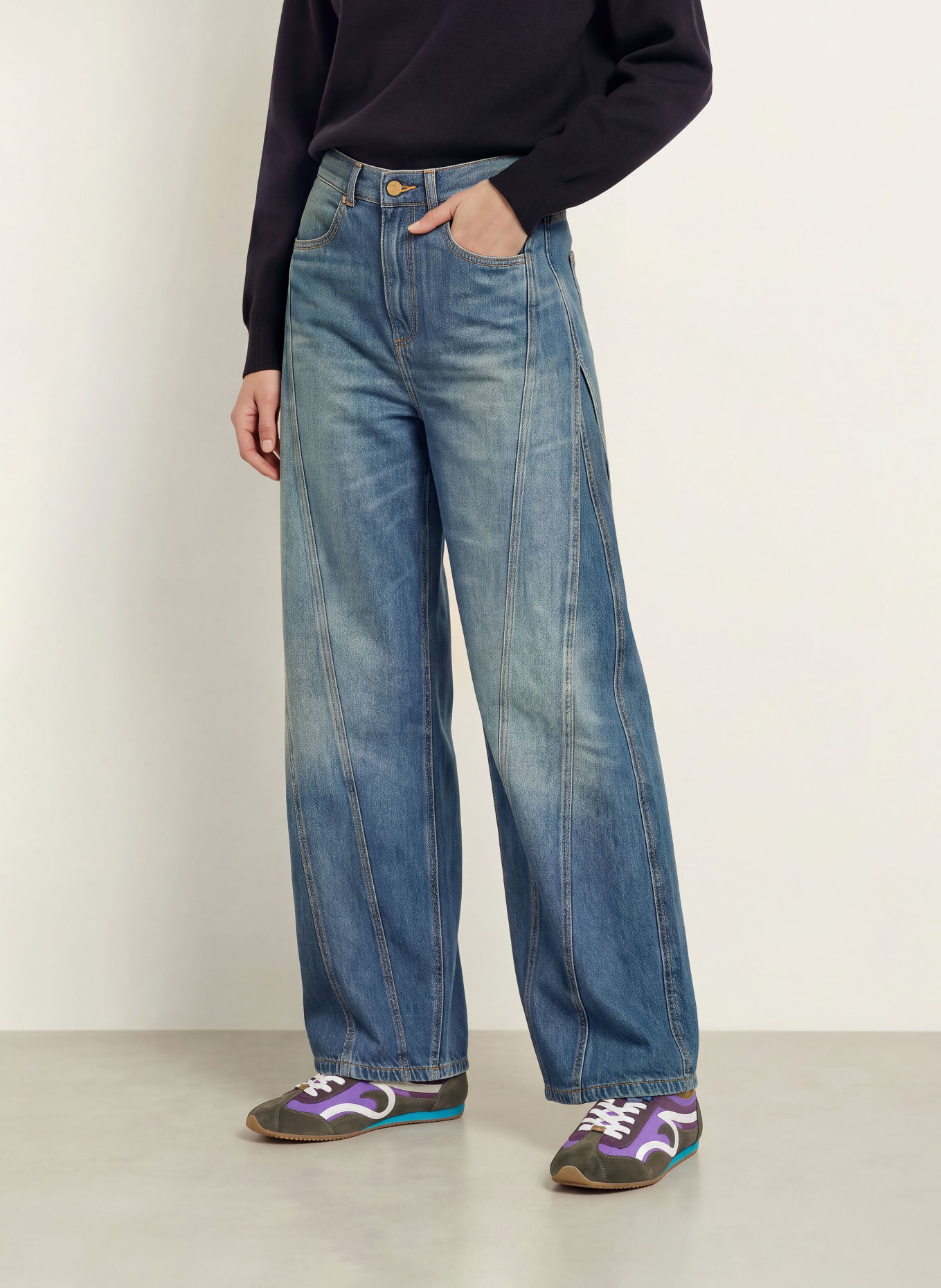 SANDRO Jeansy wide leg: 4785 BLUE JEAN