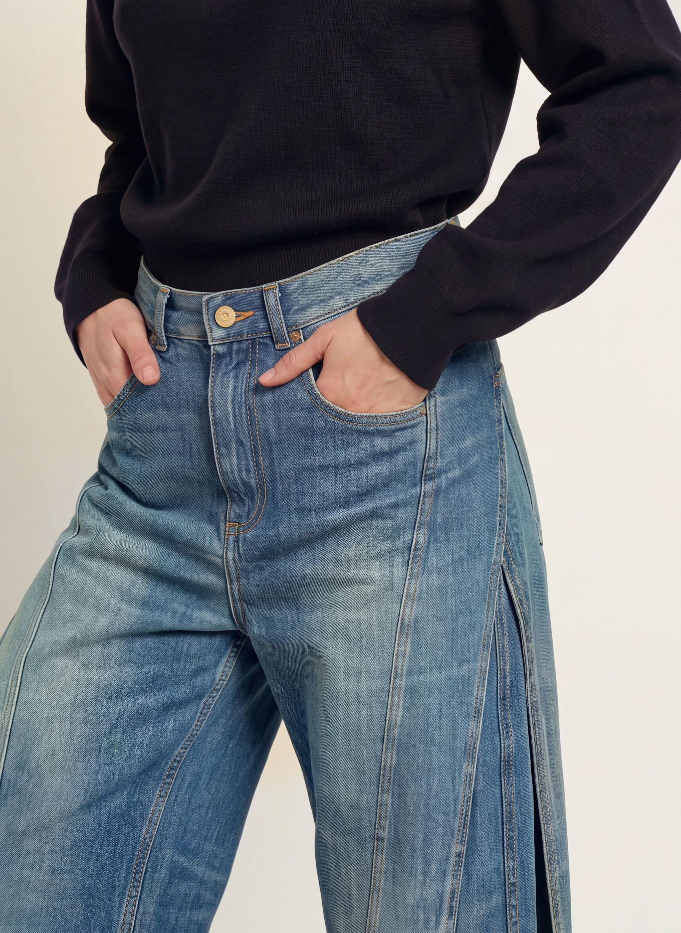 SANDRO Jeansy wide leg: 4785 BLUE JEAN