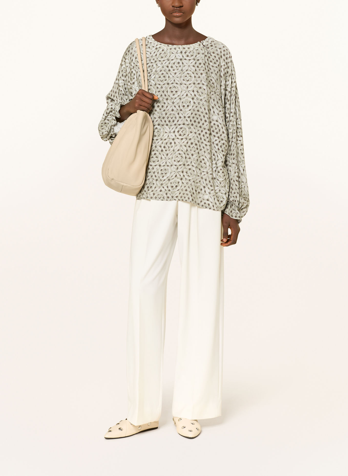 CARTOON Shirt blouse: MINT / BROWN / ECRU