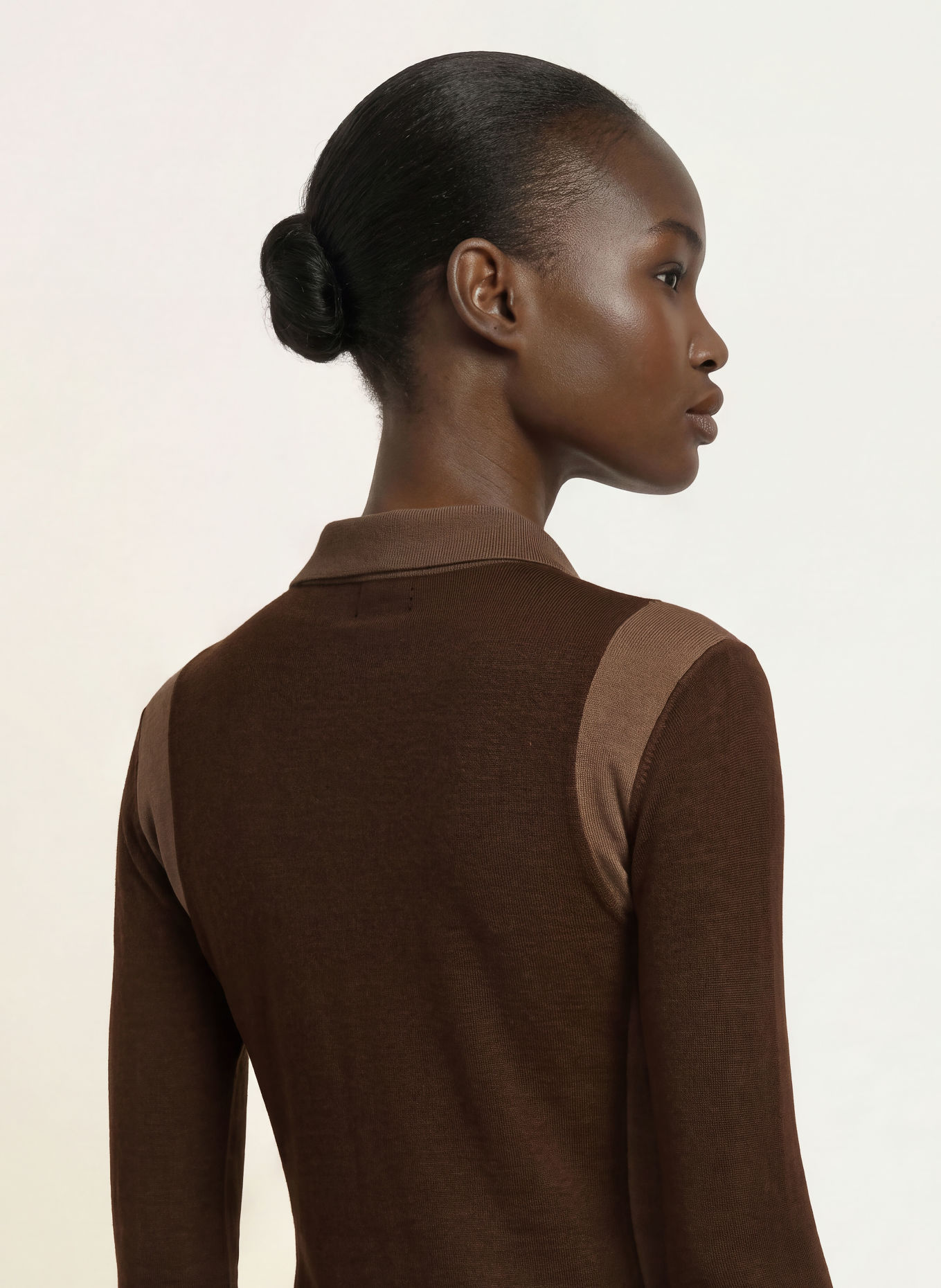 REISS Strick-Poloshirt WENDY: DUNKELBRAUN / BRAUN