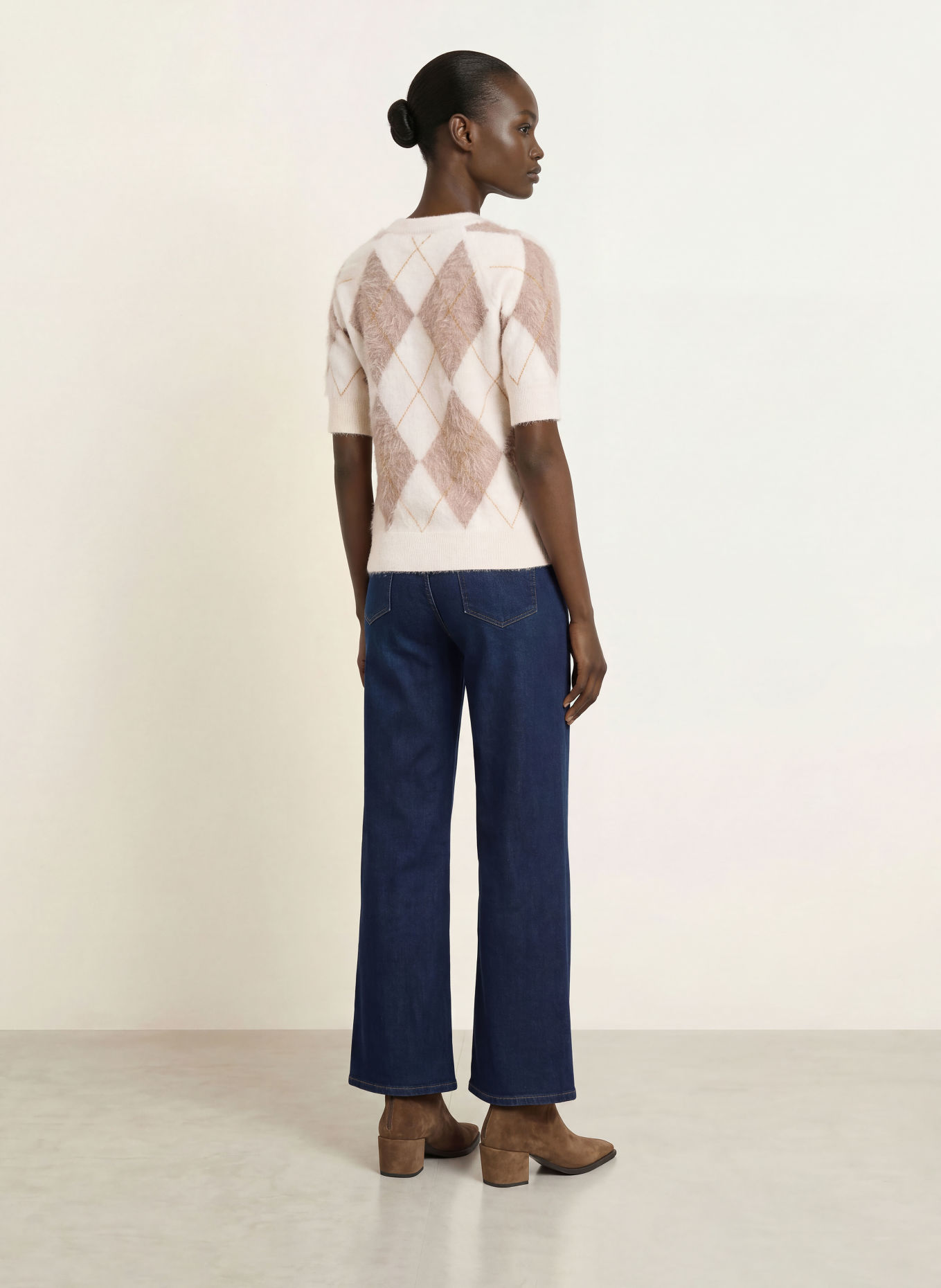 REISS Tricou tricotat AIMEE din cașmir: CREM / TAUPE